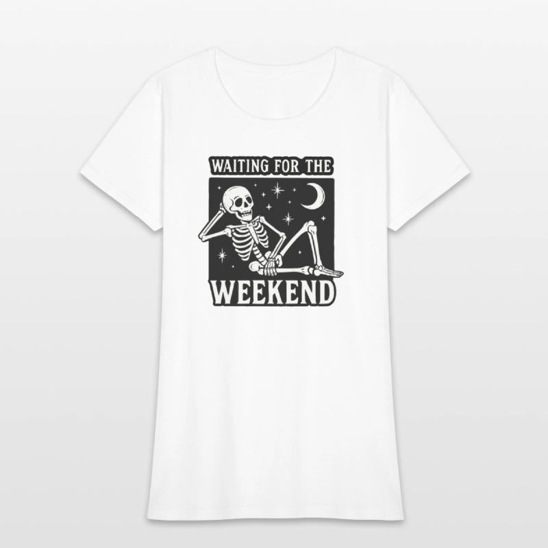 Weekend Skeleton Mood Graphic Tee