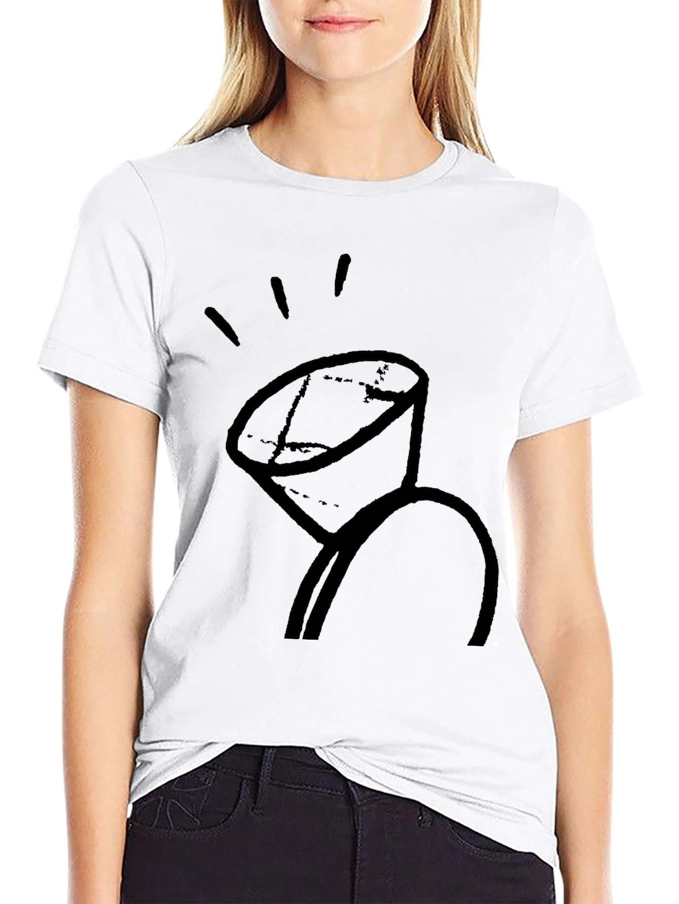Diamond Ring Graphic Tee - Unisex Black T-Shirt