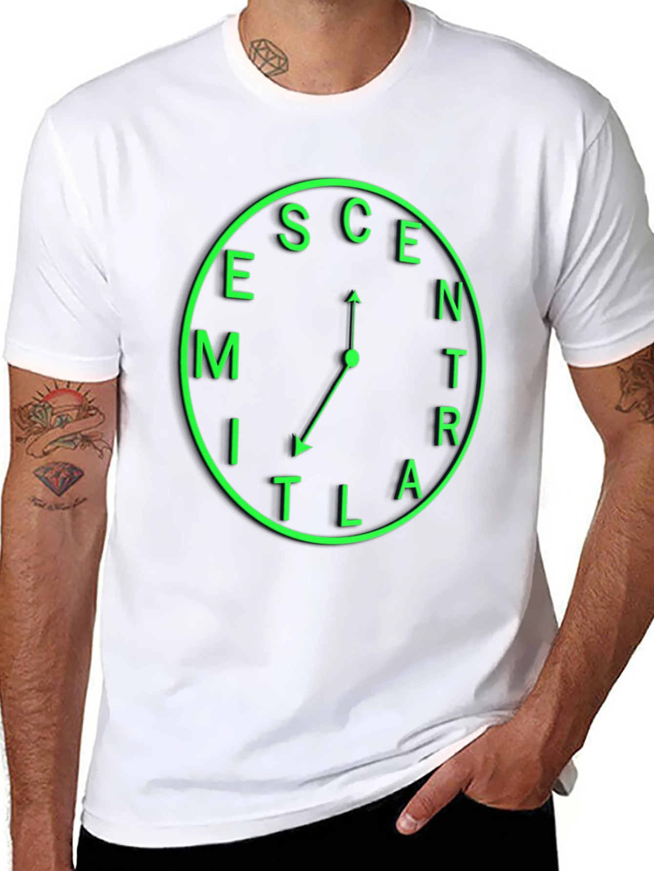 Eccentric Time T-Shirt - Unique Clock Design