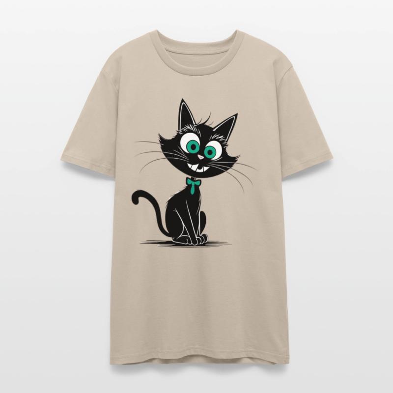 Whimsical Black Cat with Teal Accessories