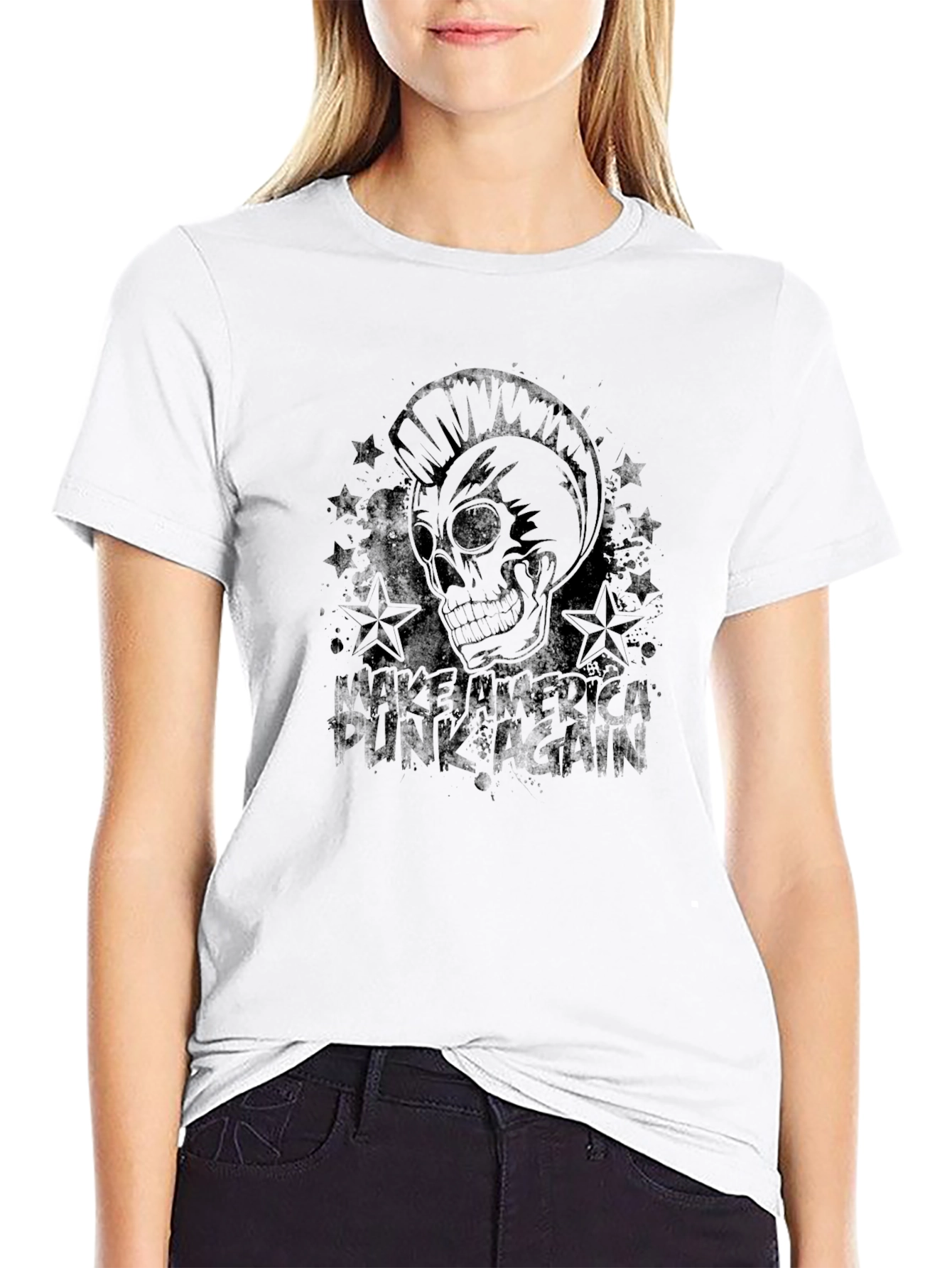 Punk Skull Graphic T-Shirt - Make America Punk Again