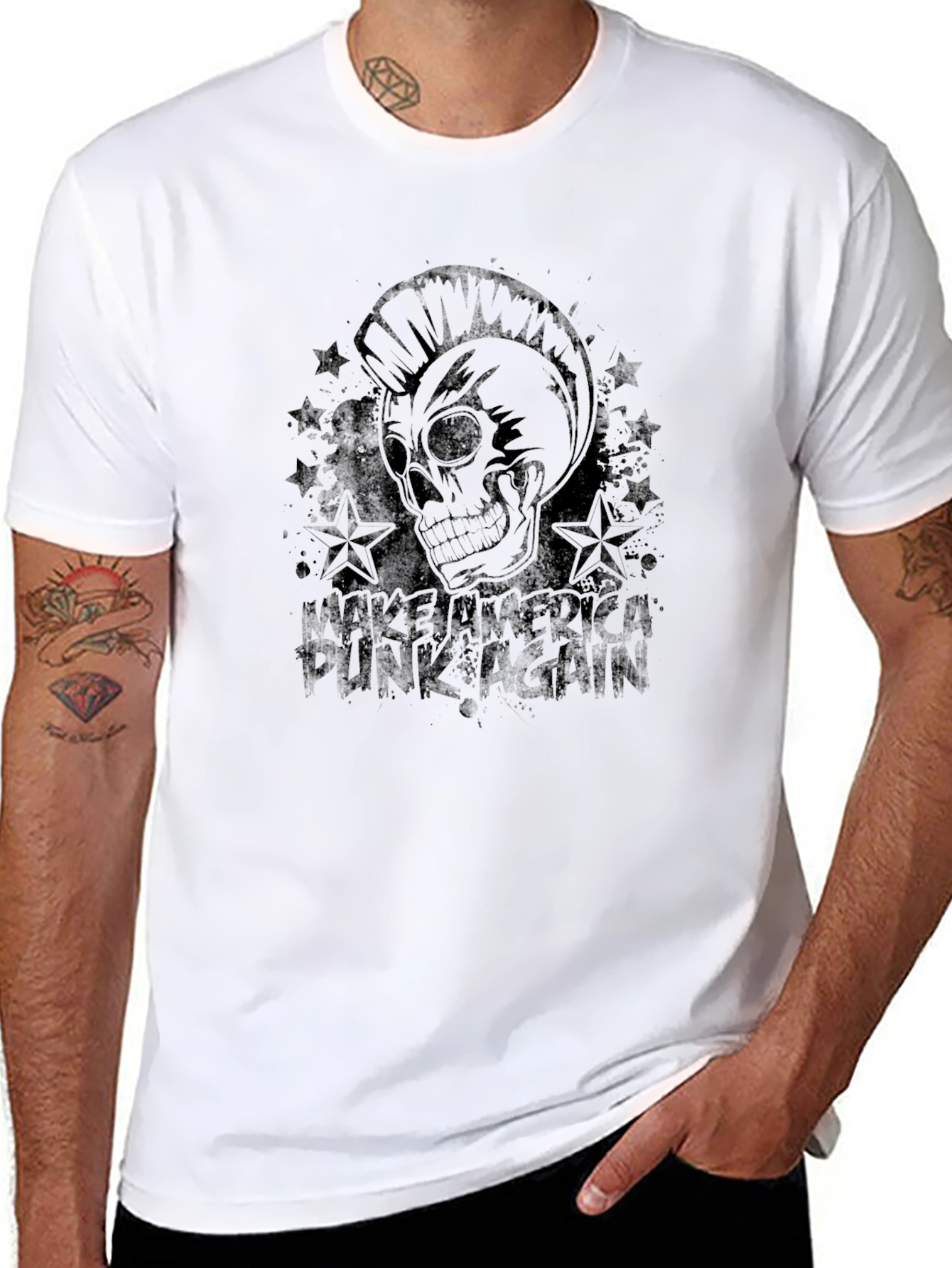 Punk Skull Graphic T-Shirt - Make America Punk Again