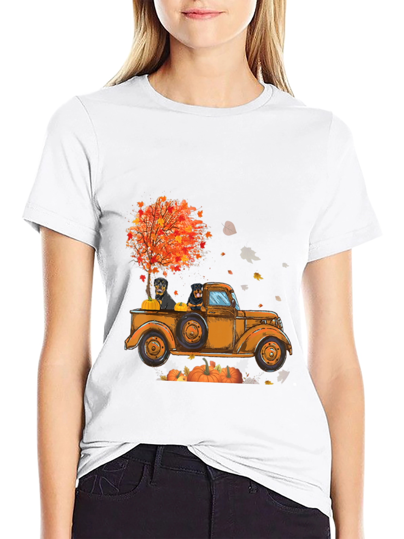 Rottweiler Fall Truck T-Shirt