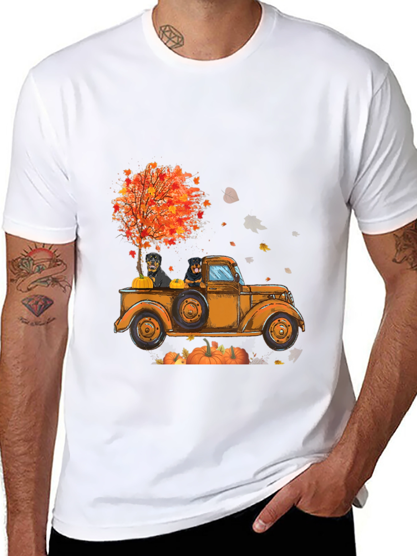 Rottweiler Fall Truck T-Shirt