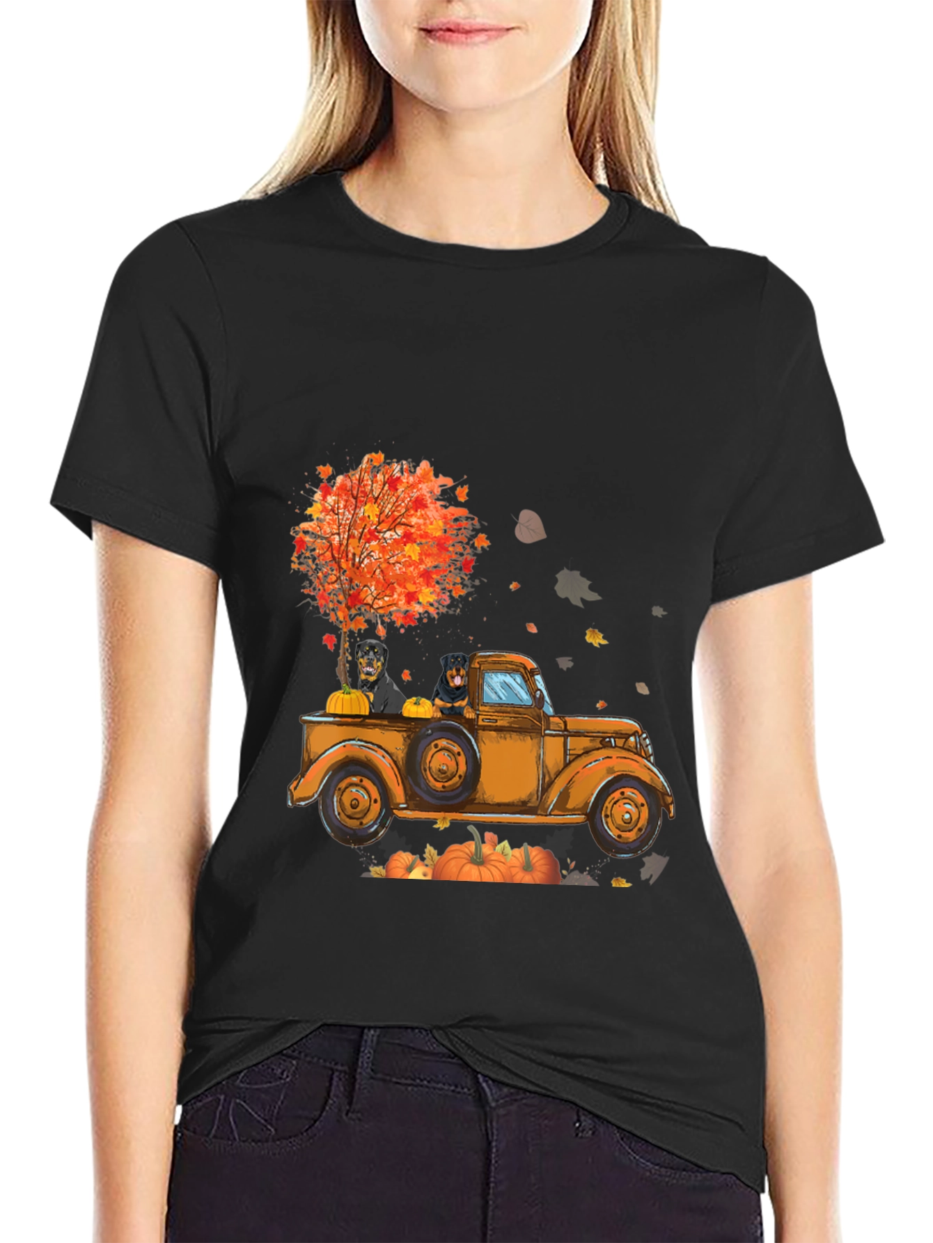 Rottweiler Fall Truck T-Shirt