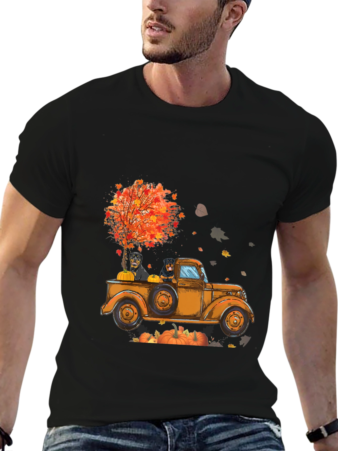 Rottweiler Fall Truck T-Shirt
