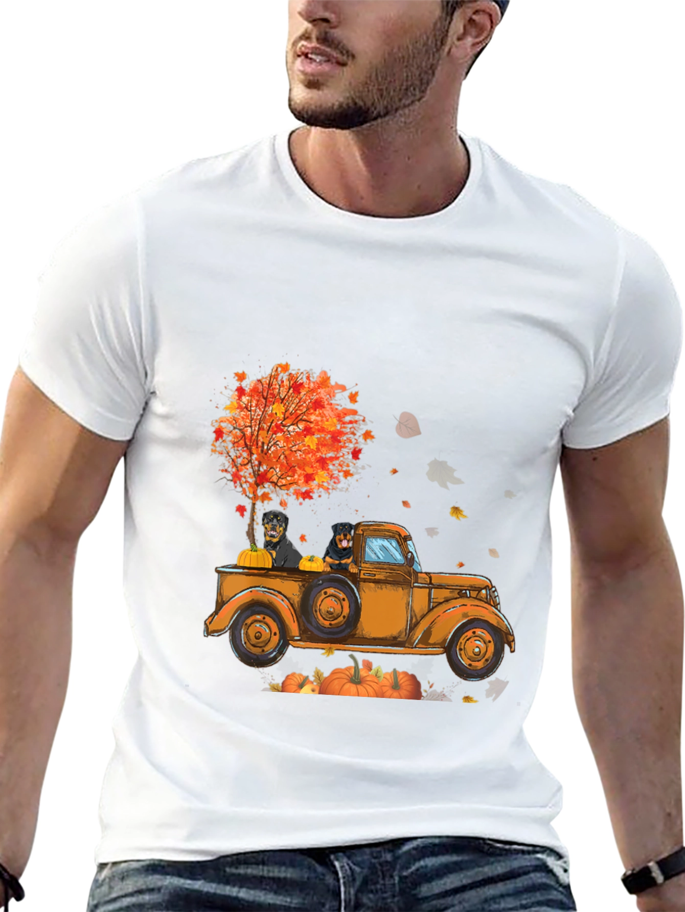 Rottweiler Fall Truck T-Shirt