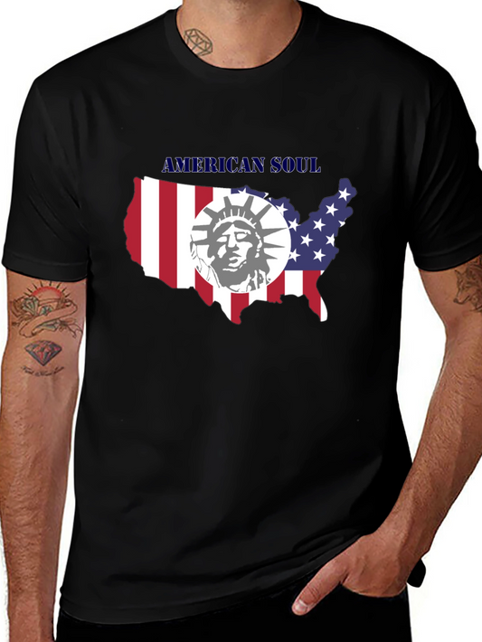 American Soul Graphic Print Black T-Shirt