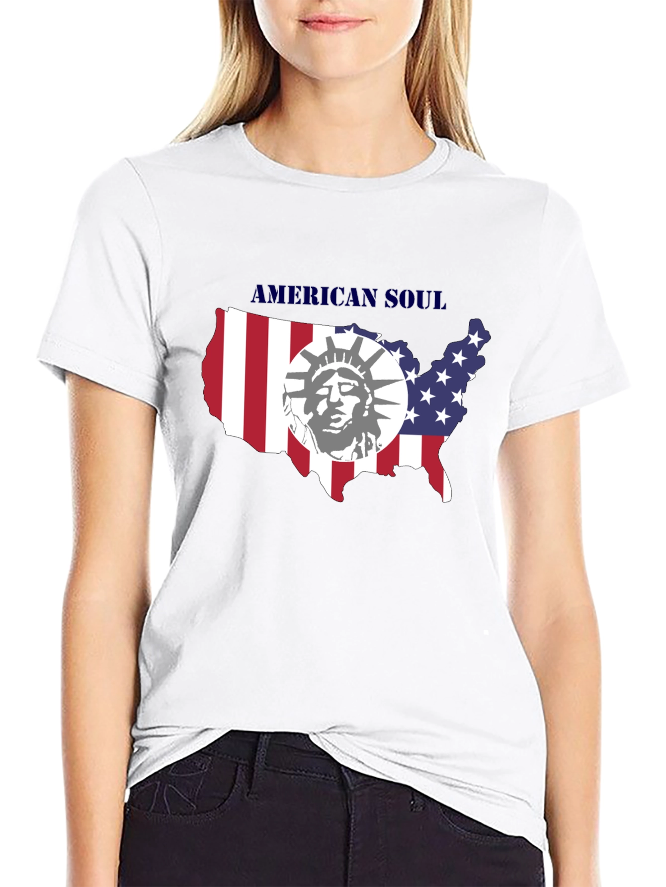 American Soul Graphic Print Black T-Shirt