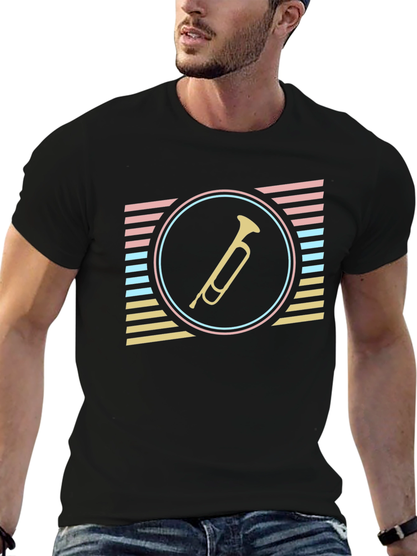 Retro Trumpet Graphic Tee - Stylish & Unique
