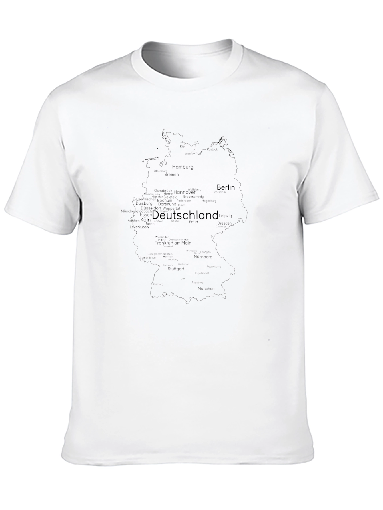 Deutschland Map Graphic Tee - Black Cotton T-Shirt