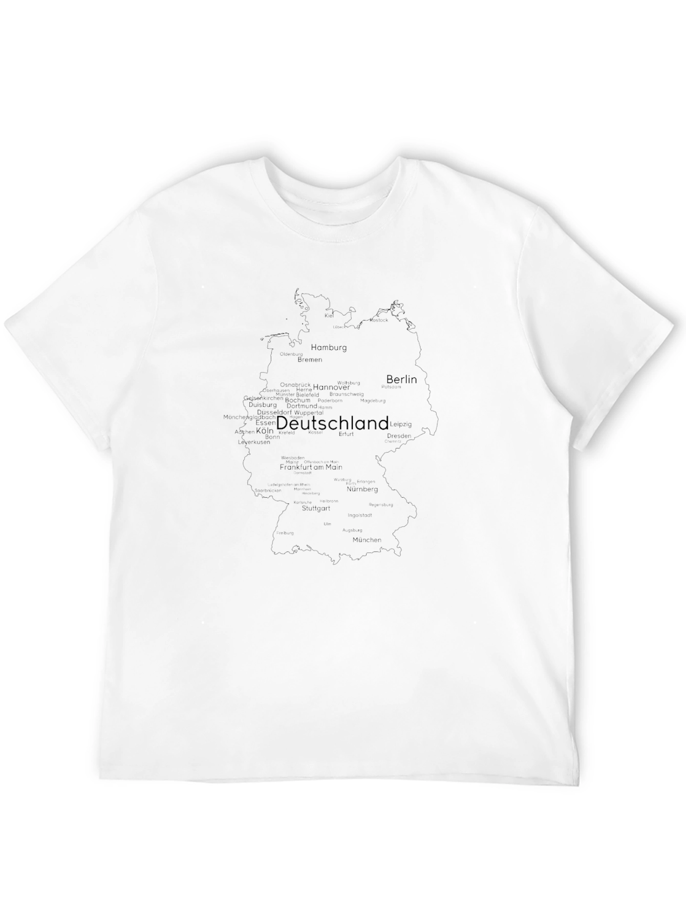 Deutschland Map Graphic Tee - Black Cotton T-Shirt
