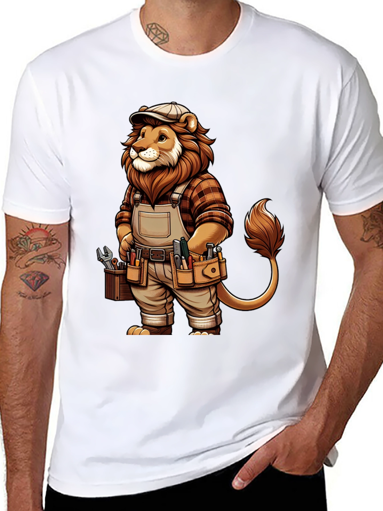 Lion Handyman Graphic Tee - Black