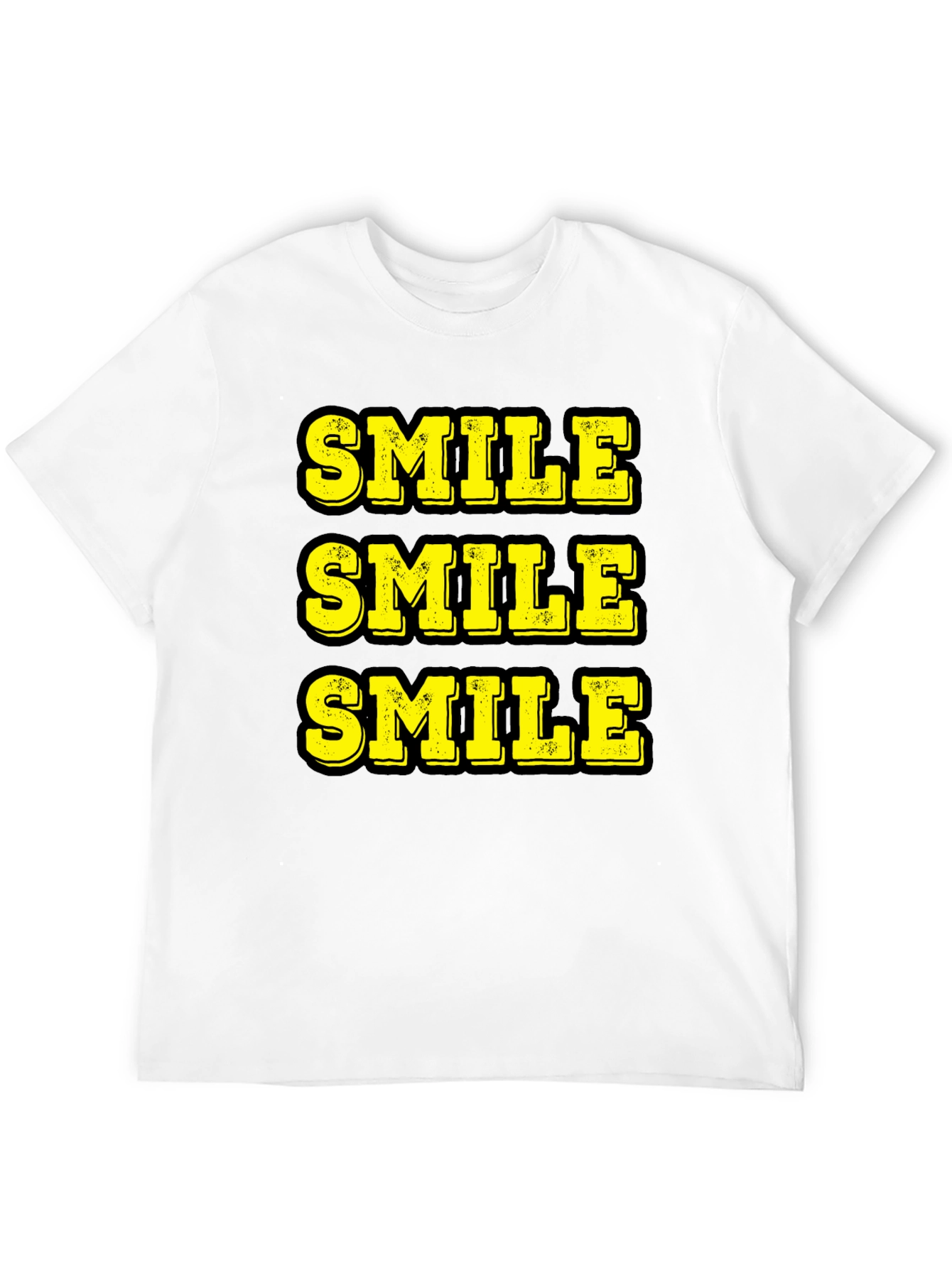 Triple Smile Graphic Tee - Black Cotton T-Shirt