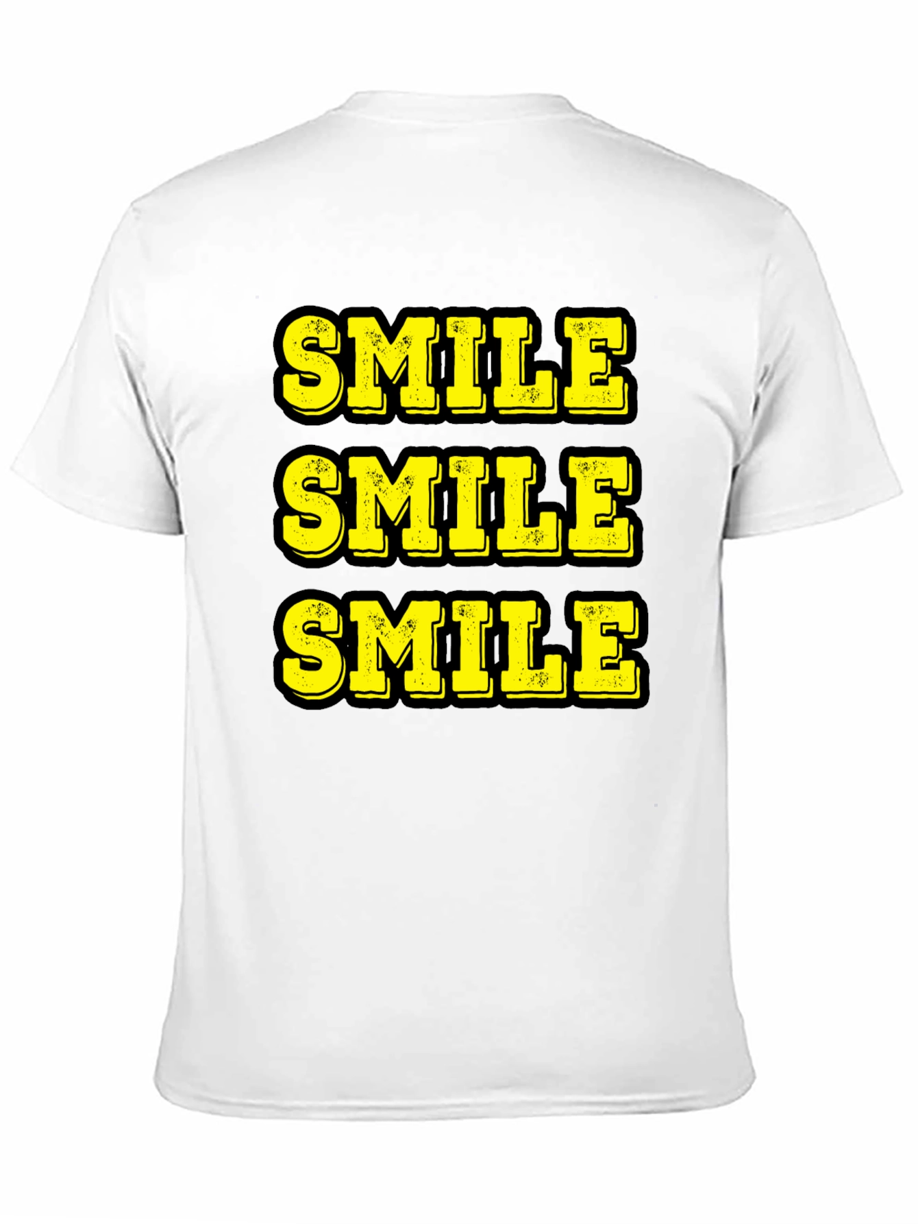 Triple Smile Graphic Tee - Black Cotton T-Shirt