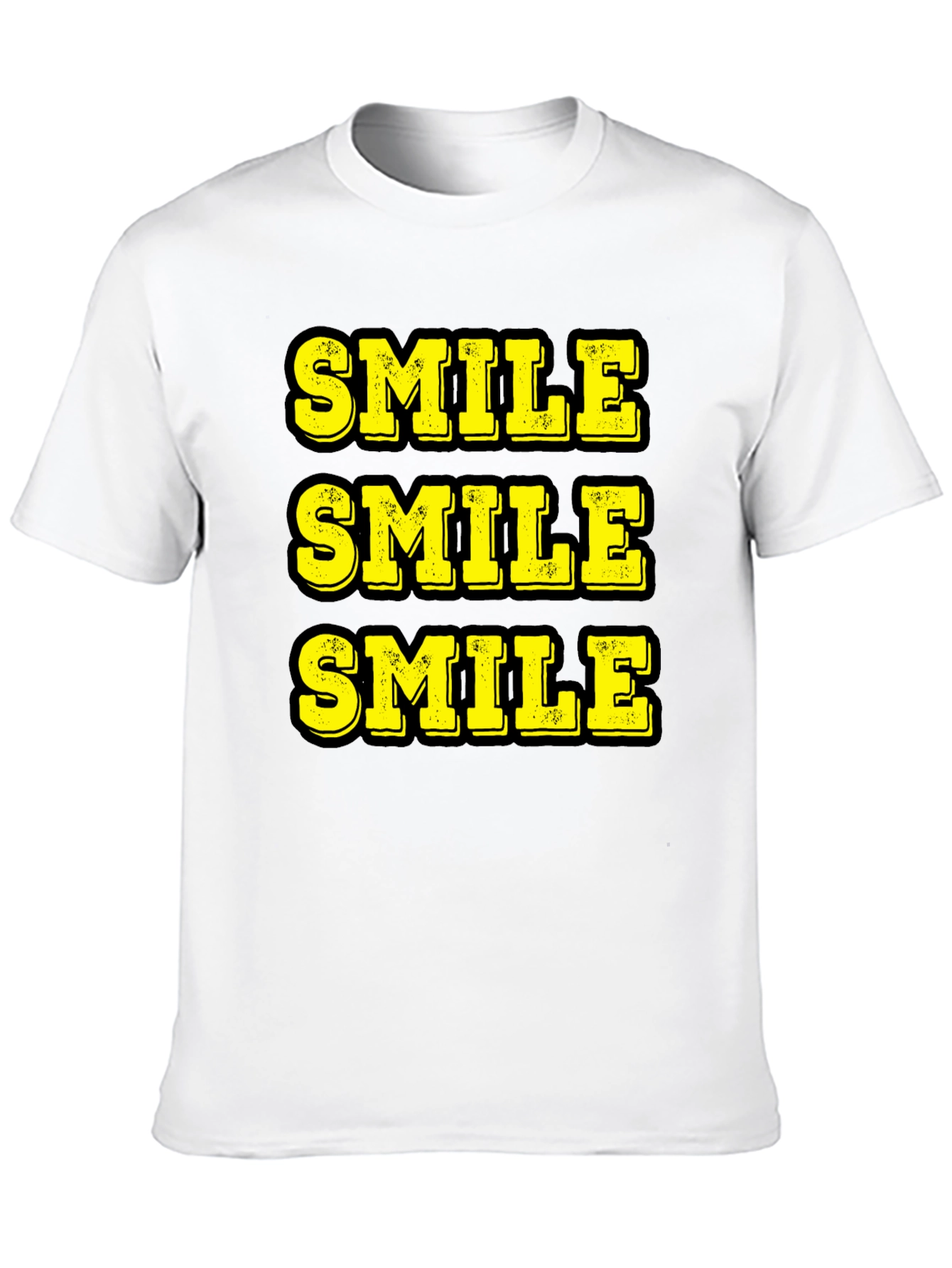 Triple Smile Graphic Tee - Black Cotton T-Shirt