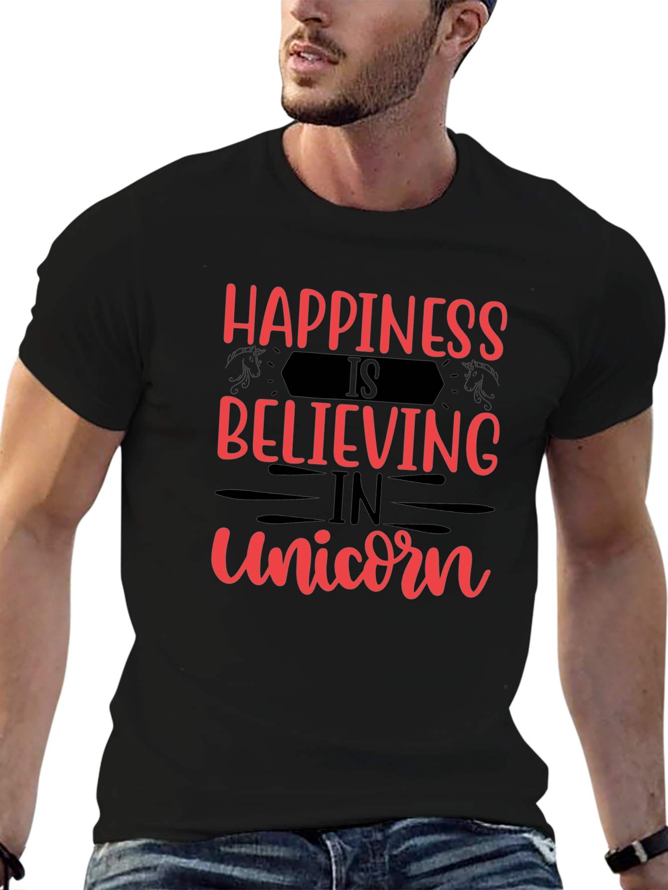 Happiness Believing in Unicorn Graphic Tee