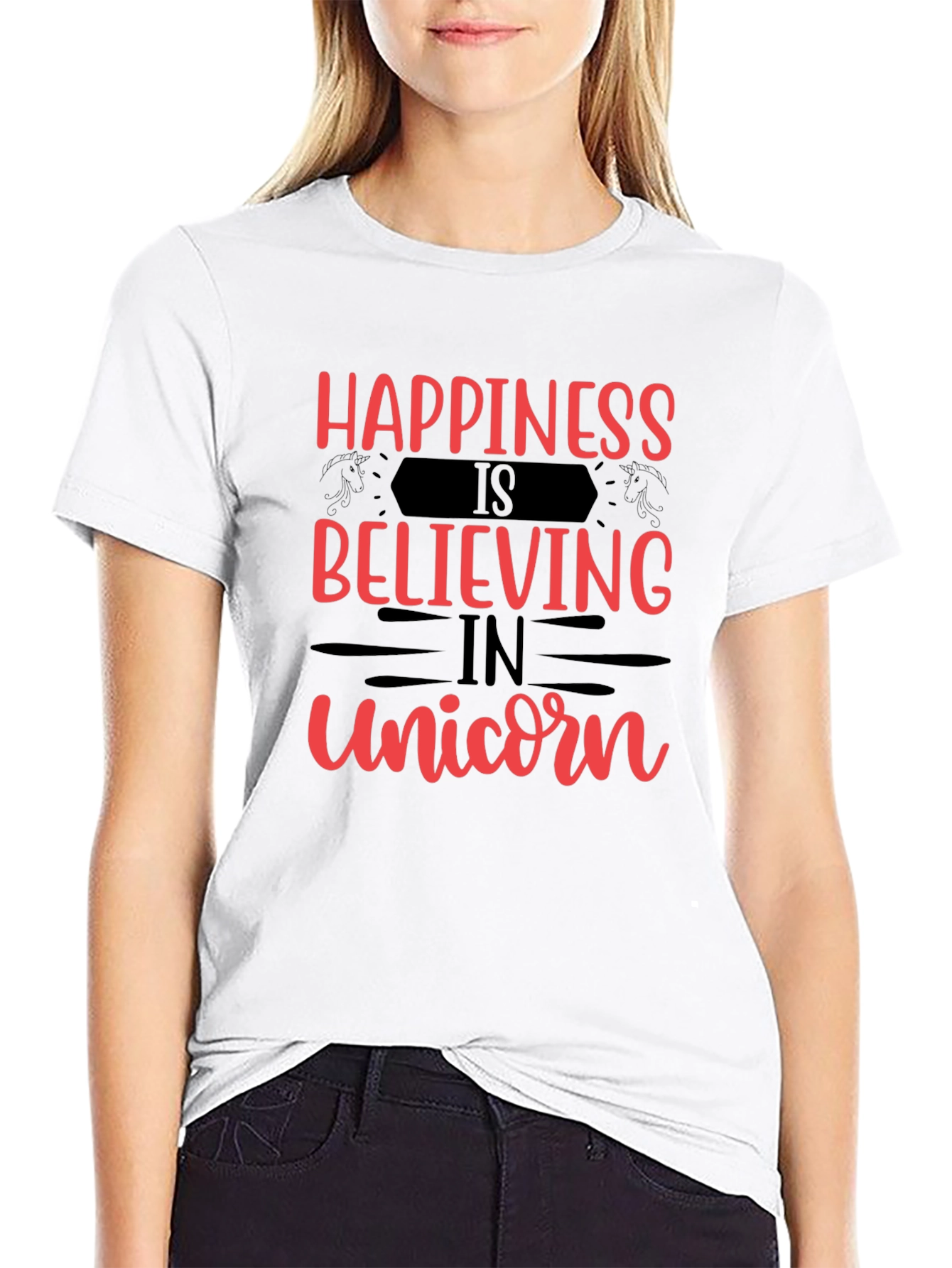 Happiness Believing in Unicorn Graphic Tee