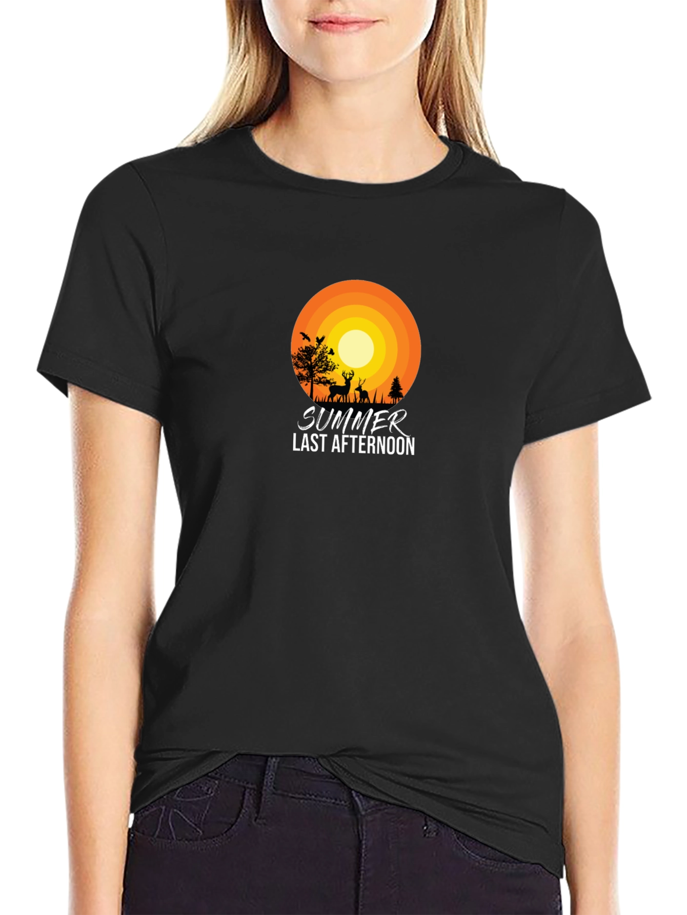 Summer Last Afternoon Black T-Shirt