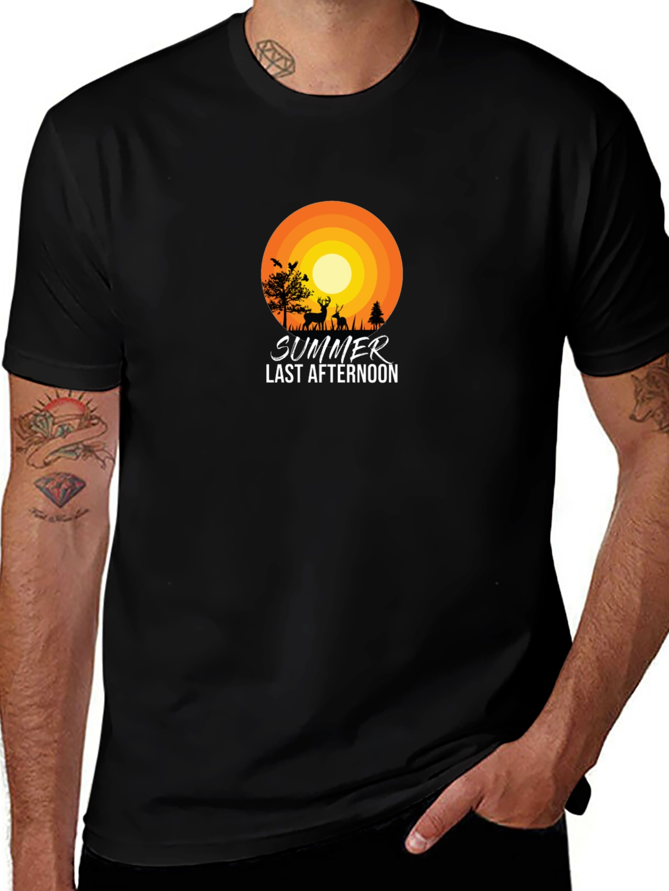 Summer Last Afternoon Black T-Shirt