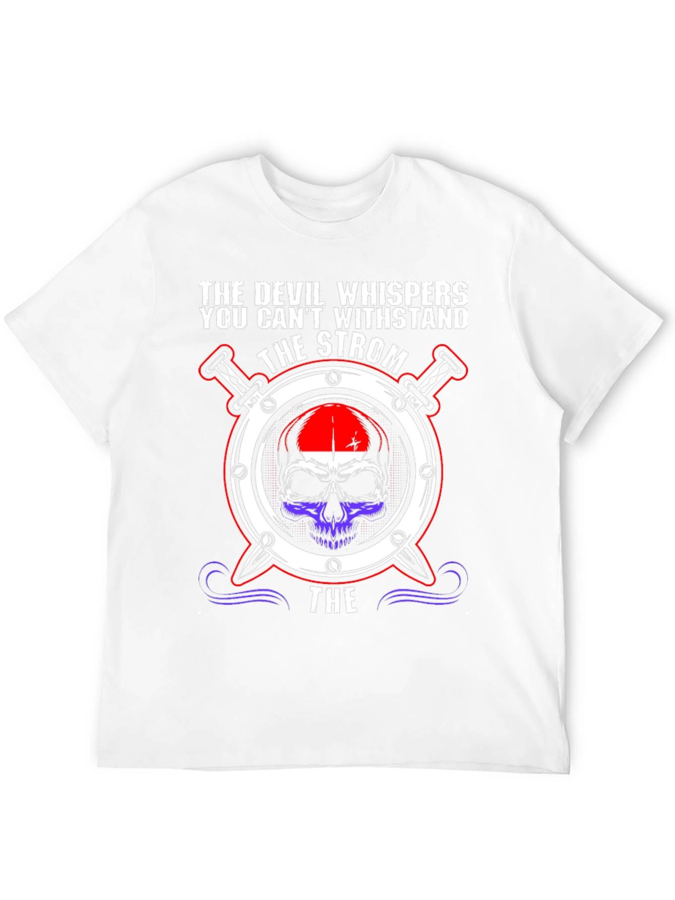 The Devil Whispers T-Shirt Strom Skull Graphic Tee