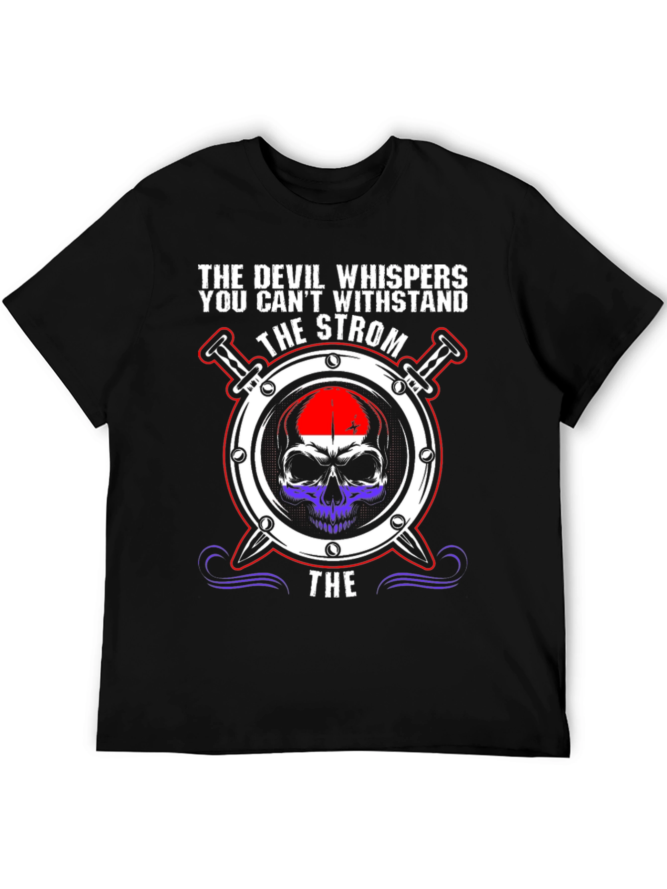 The Devil Whispers T-Shirt Strom Skull Graphic Tee