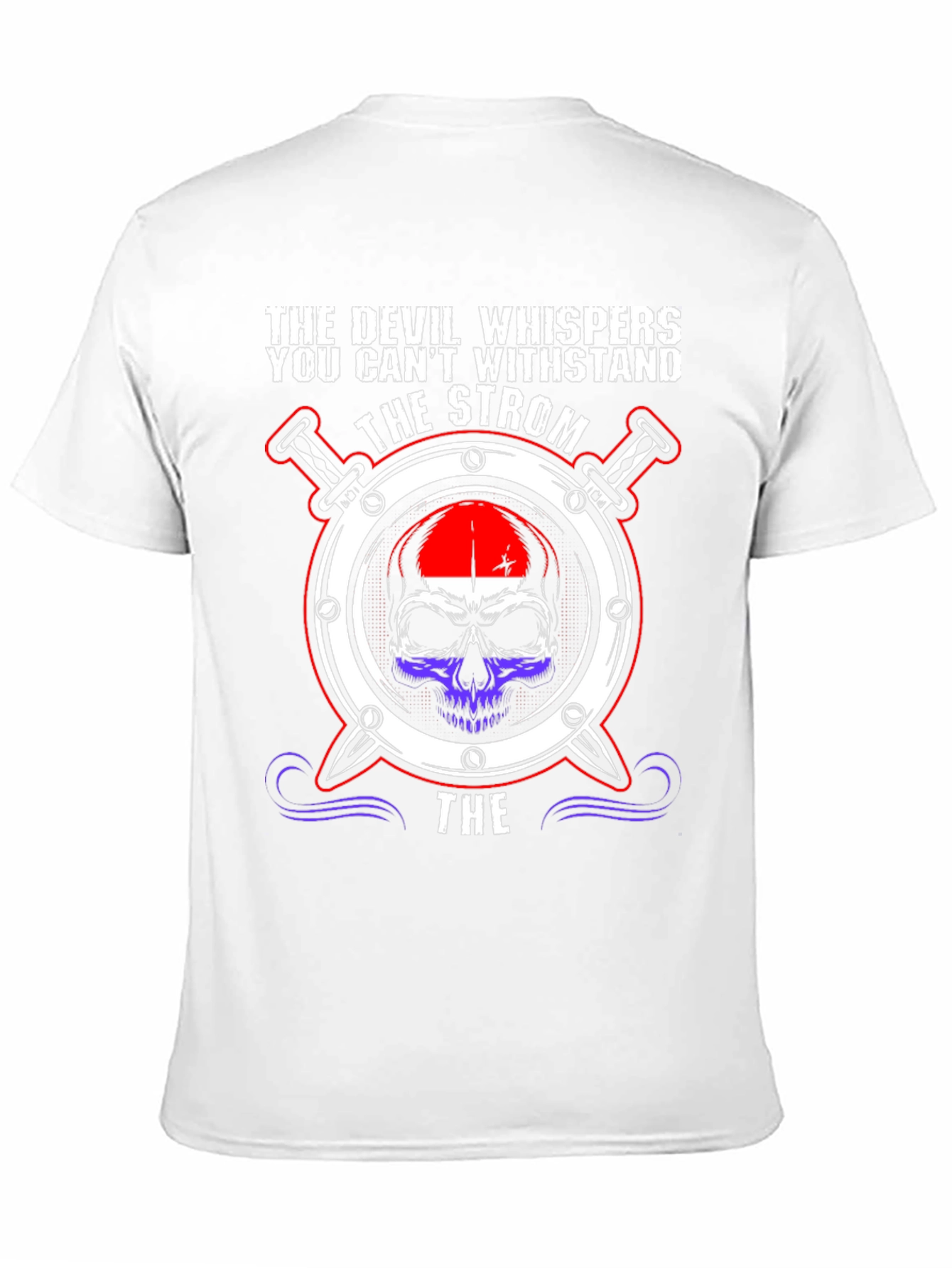 The Devil Whispers T-Shirt Strom Skull Graphic Tee