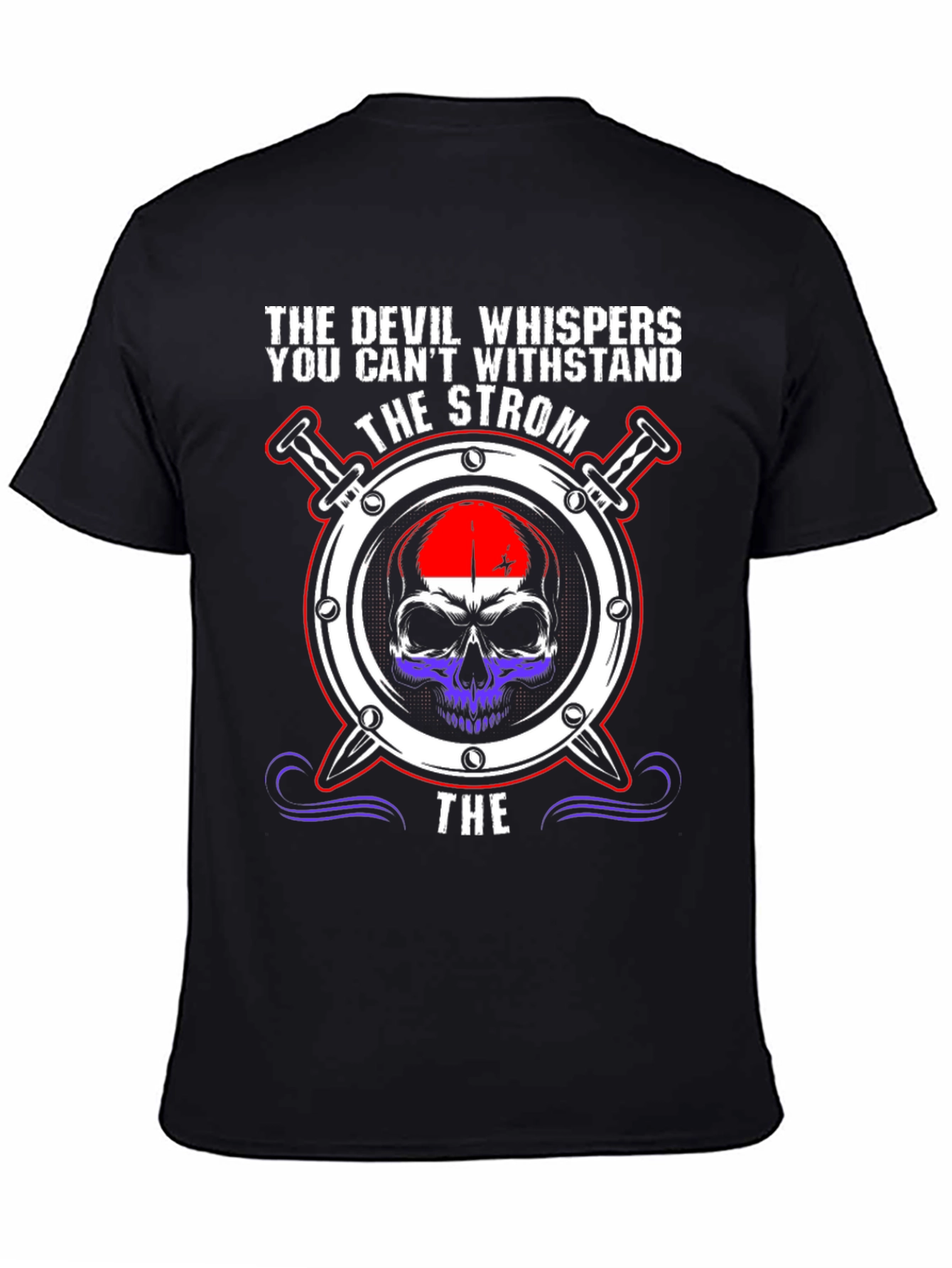 The Devil Whispers T-Shirt Strom Skull Graphic Tee