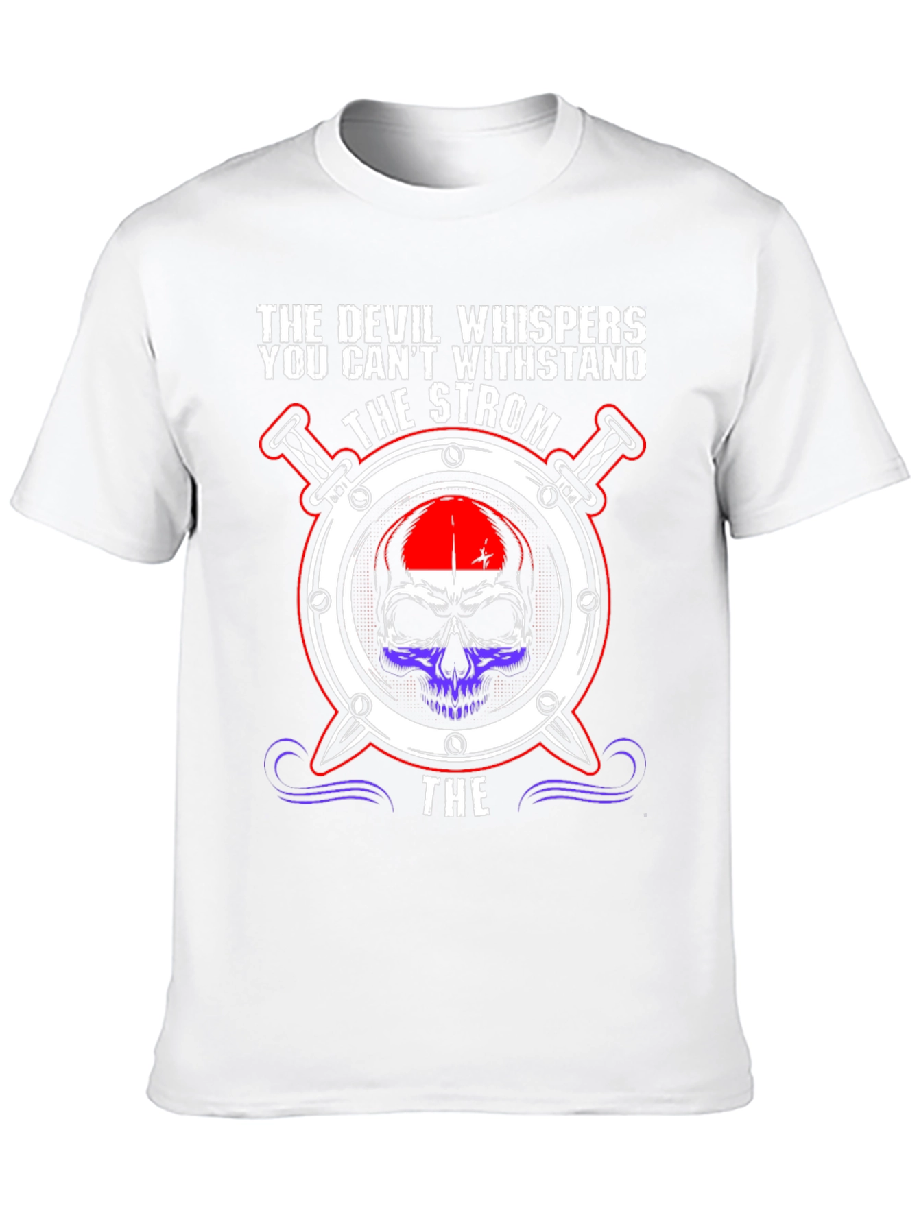 The Devil Whispers T-Shirt Strom Skull Graphic Tee