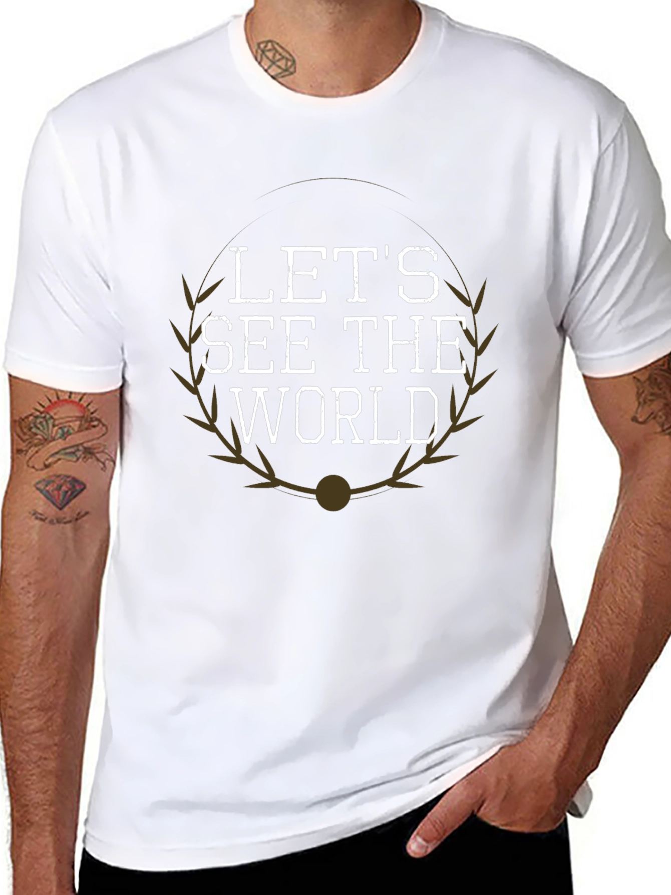 Lets See the World Graphic Tee - Black