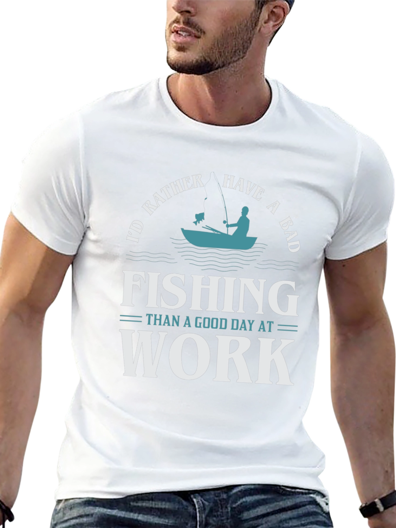 Fishing Graphic T-Shirt - Id Rather Be Fishing