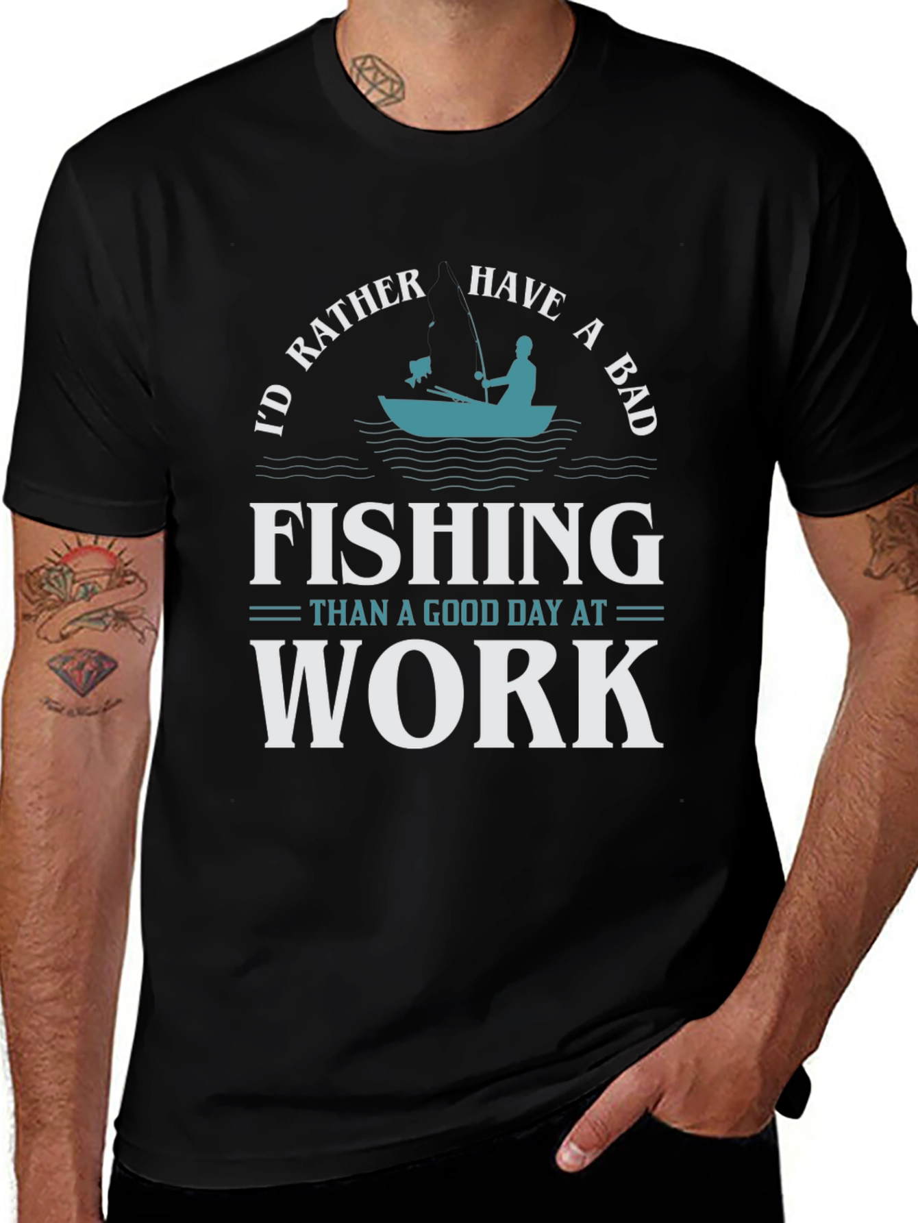Fishing Graphic T-Shirt - Id Rather Be Fishing