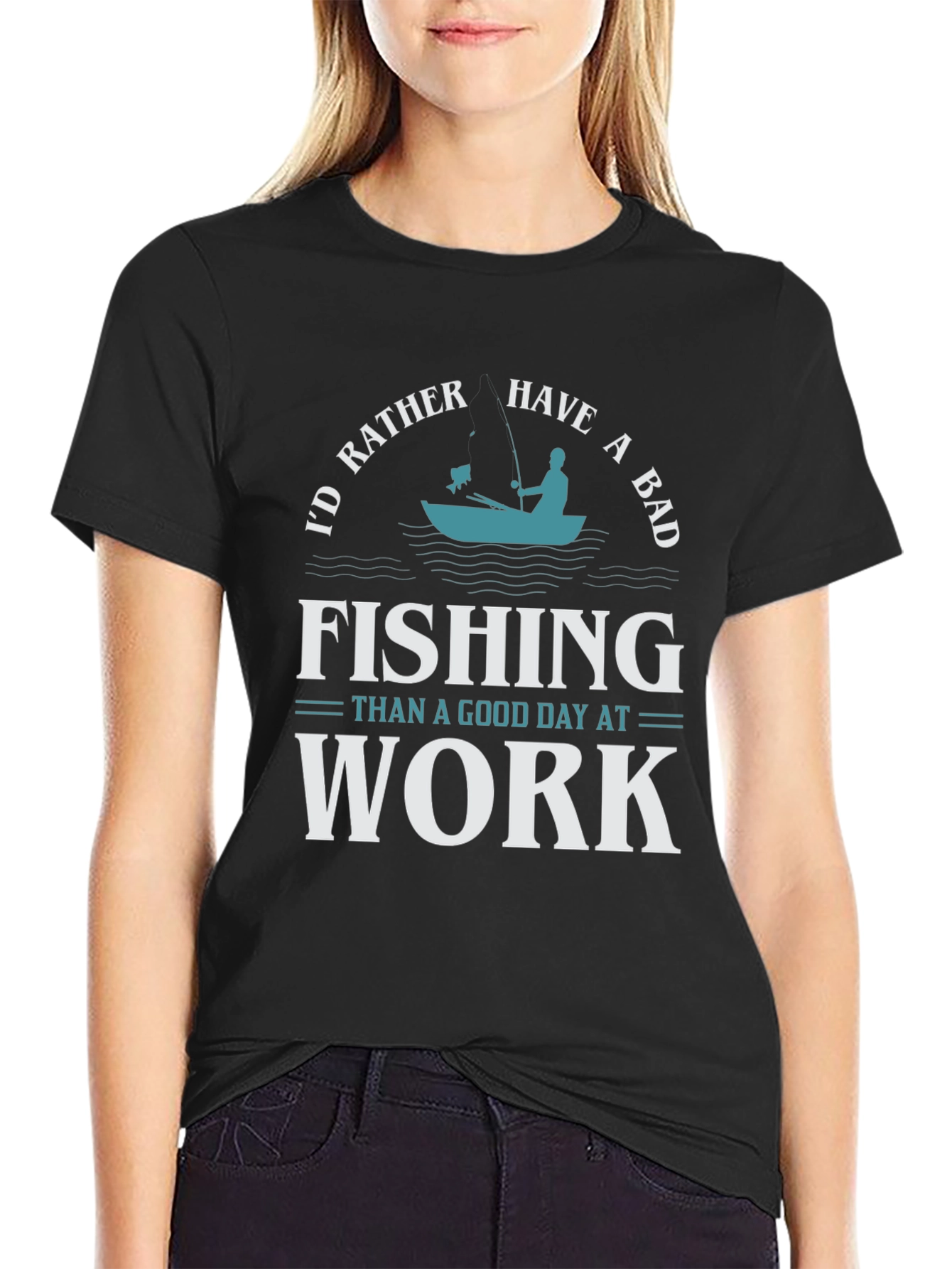 Fishing Graphic T-Shirt - Id Rather Be Fishing