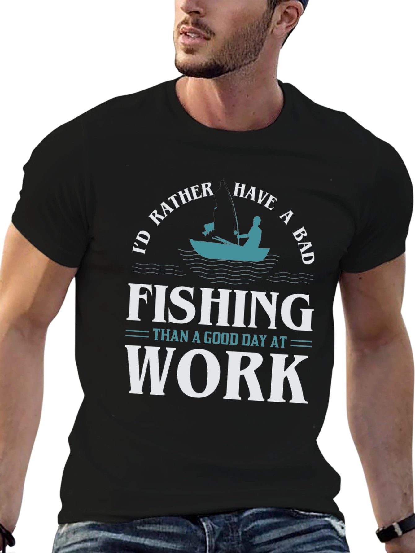Fishing Graphic T-Shirt - Id Rather Be Fishing
