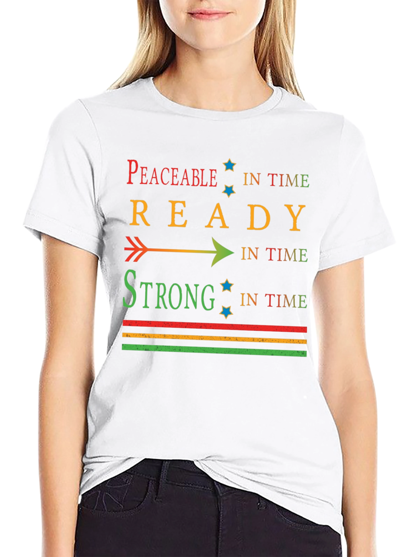Peaceable Ready Strong T-Shirt - Positive Affirmation