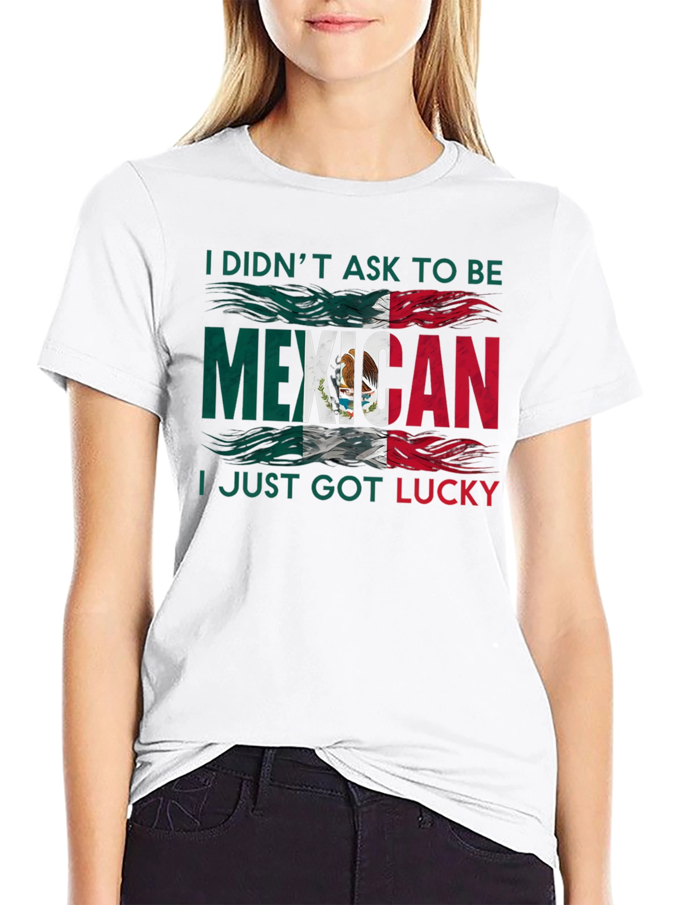 Lucky Mexican Flag Graphic T-Shirt