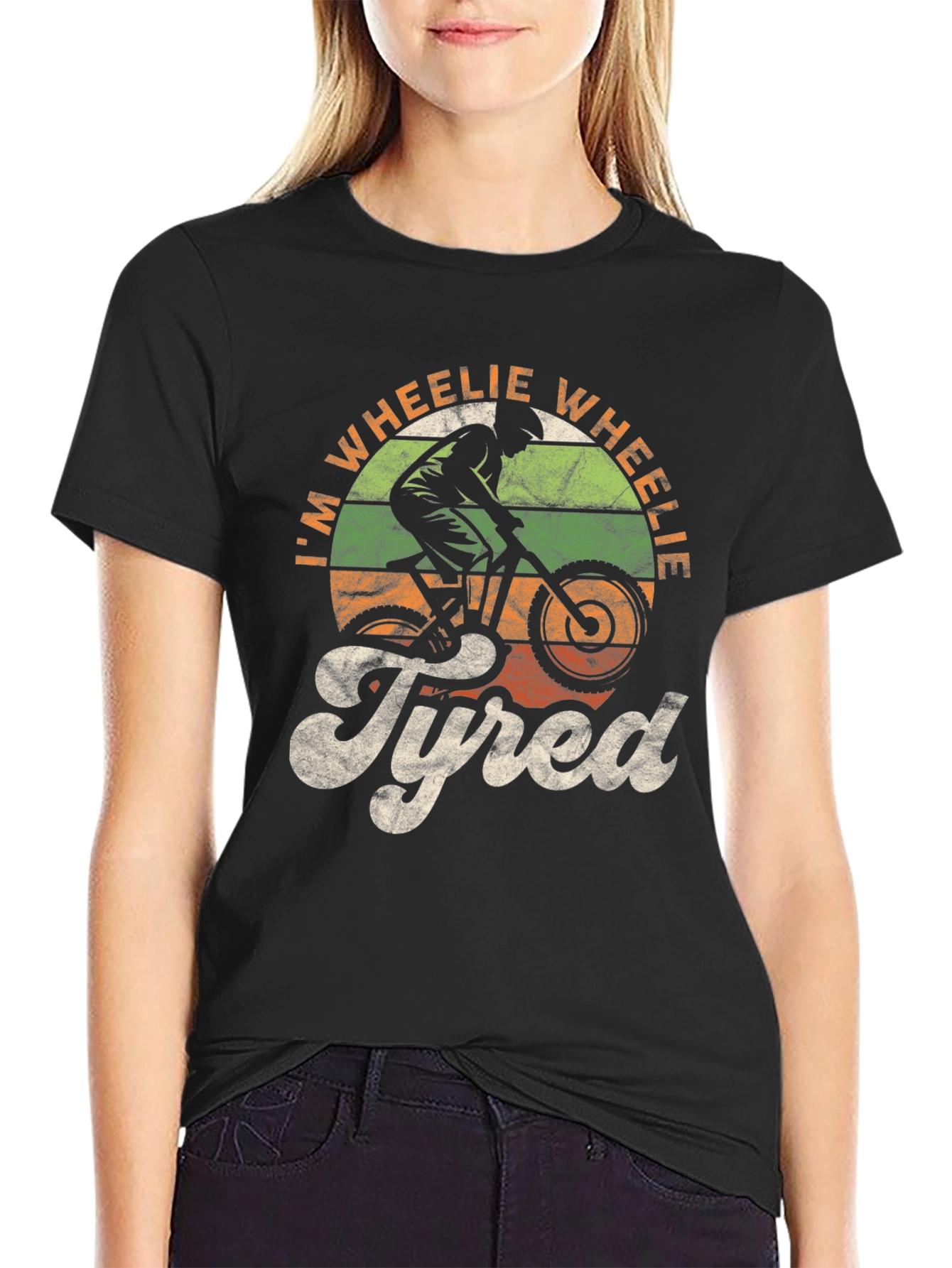 Wheelie Tired T-Shirt: Mountain Biker Graphic Tee