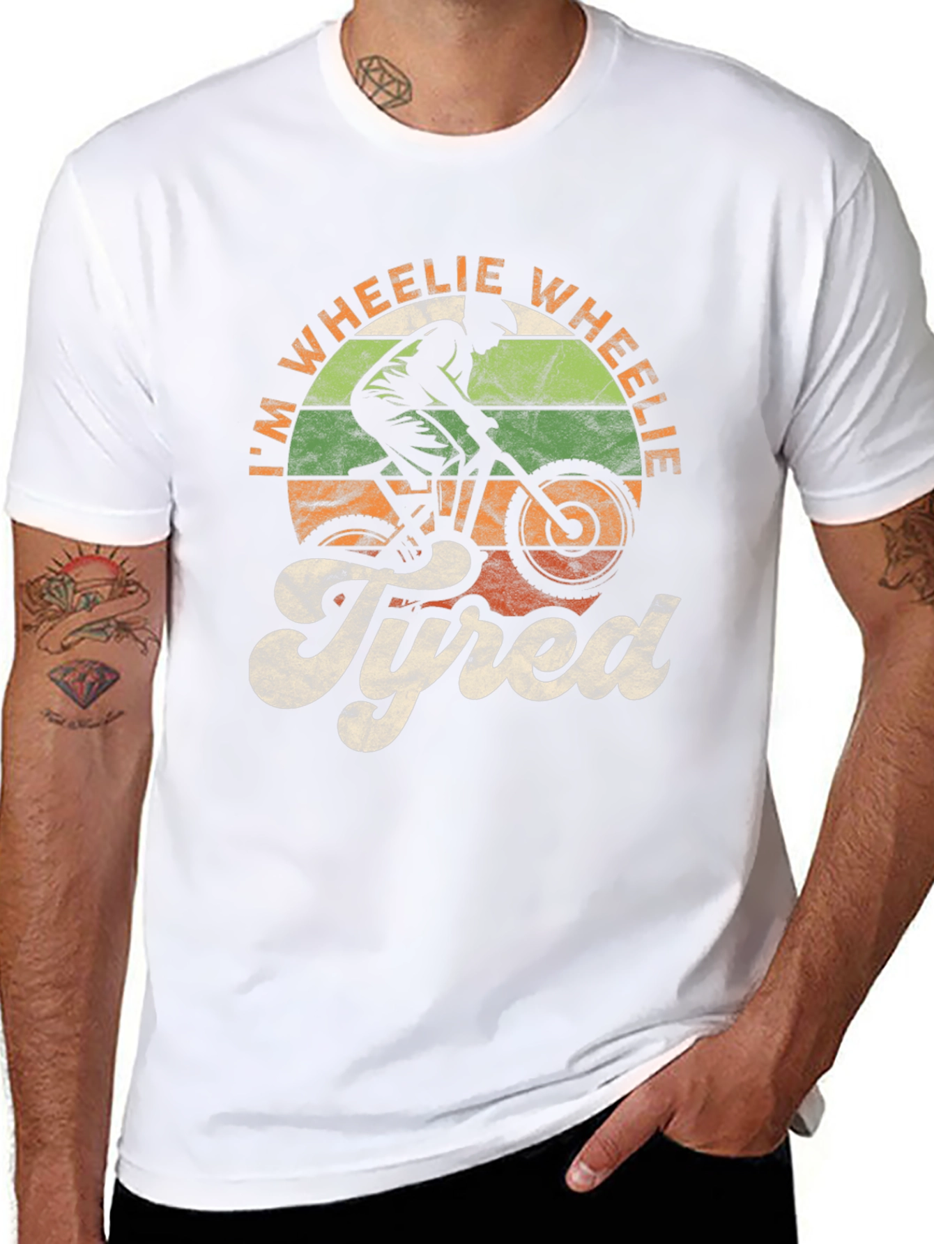 Wheelie Tired T-Shirt: Mountain Biker Graphic Tee