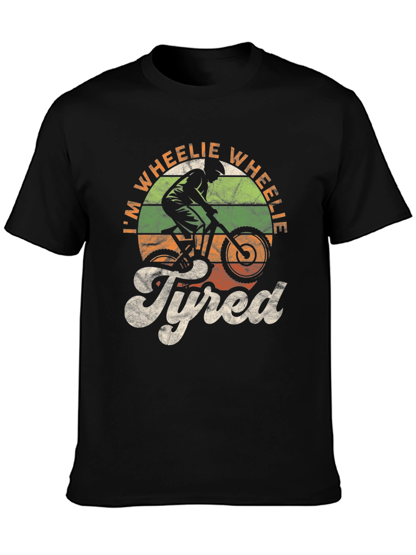 Wheelie Tired T-Shirt: Mountain Biker Graphic Tee