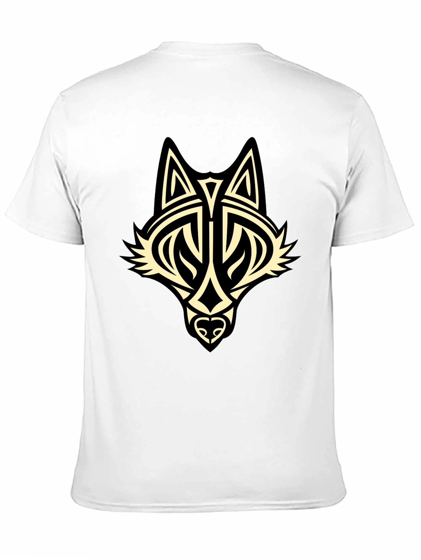 Tribal Wolf Graphic Black T-Shirt