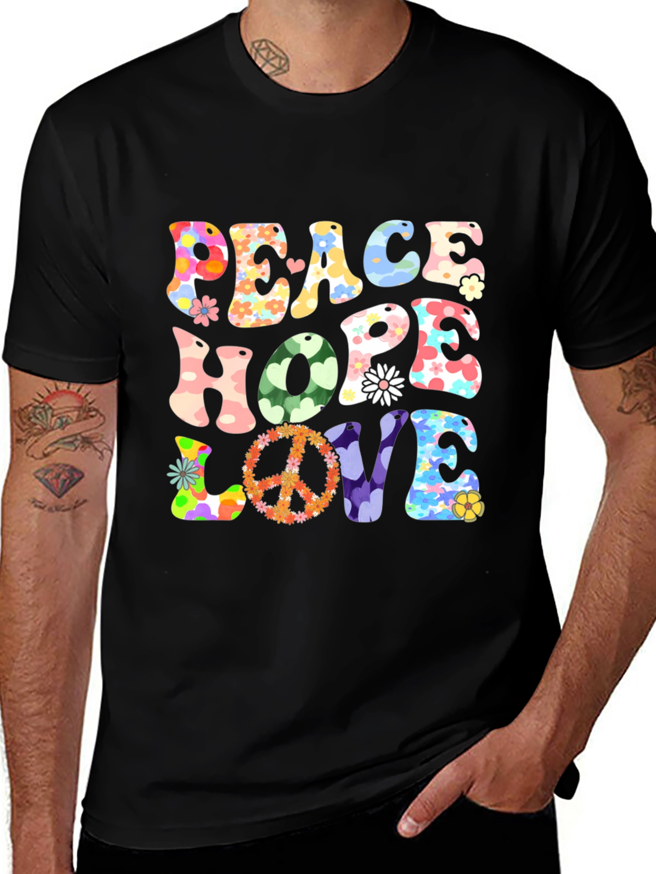 Peace Hope Love Retro Graphic Tee