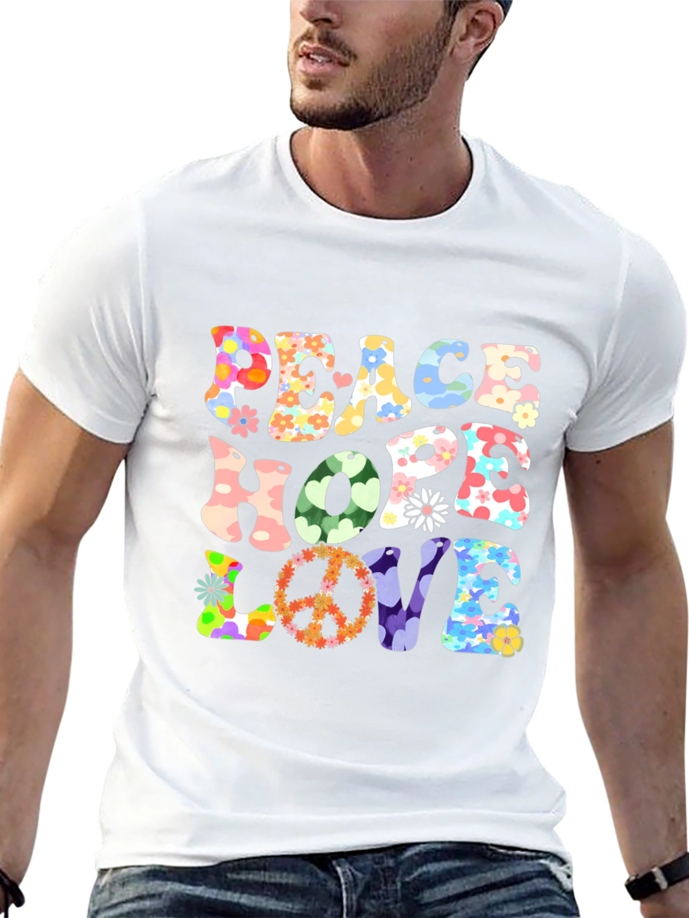 Peace Hope Love Retro Graphic Tee