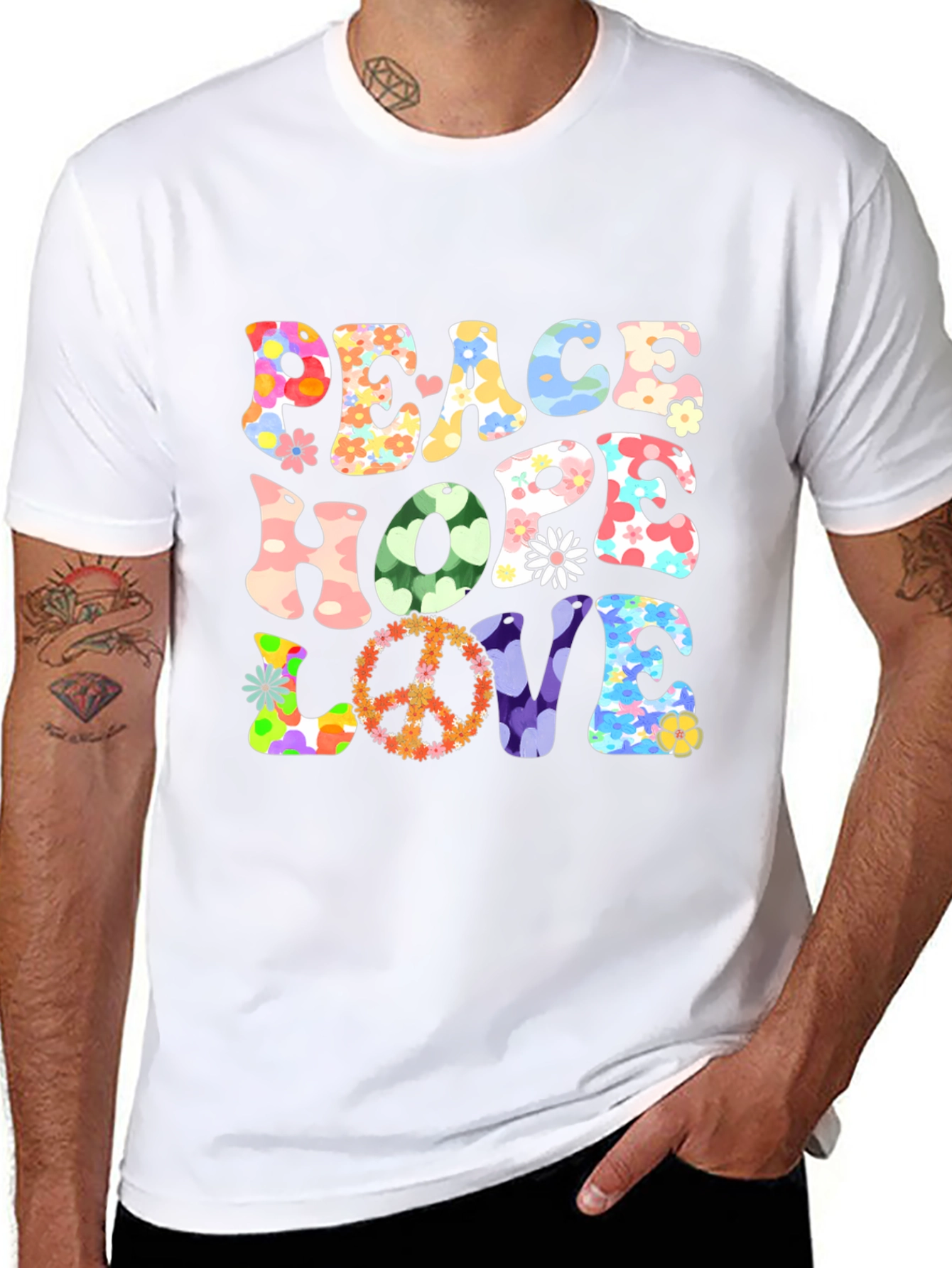 Peace Hope Love Retro Graphic Tee