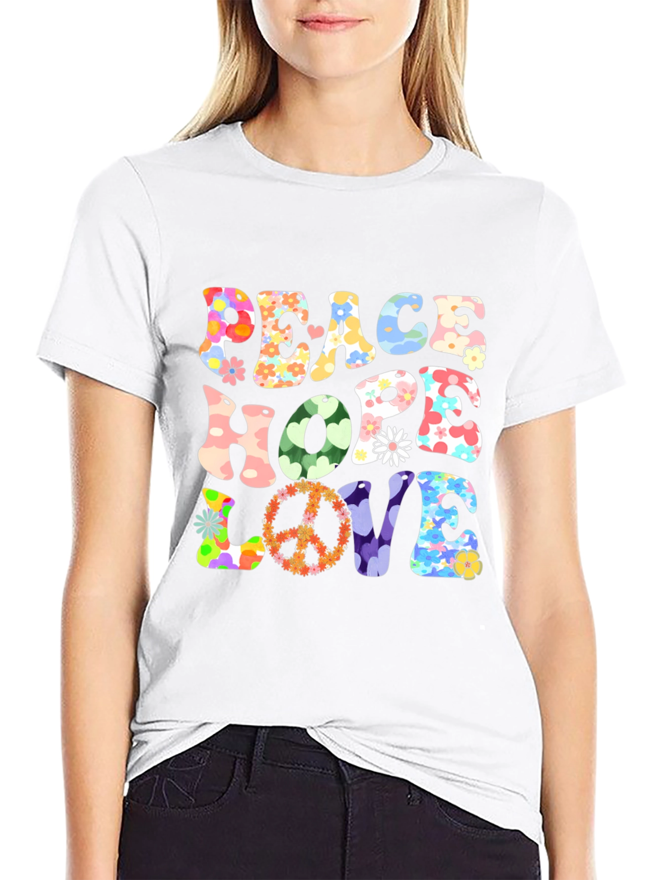 Peace Hope Love Retro Graphic Tee