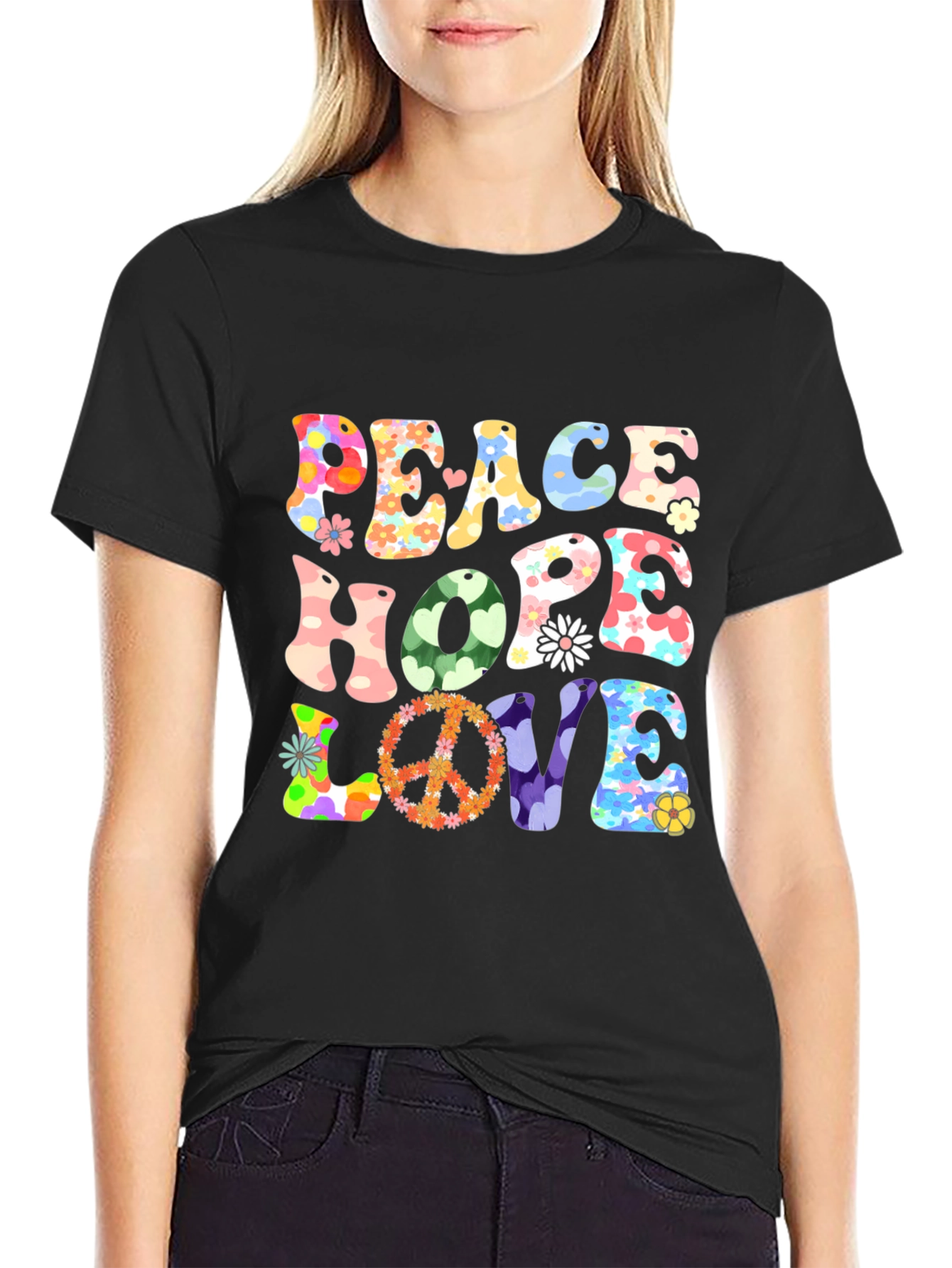 Peace Hope Love Retro Graphic Tee