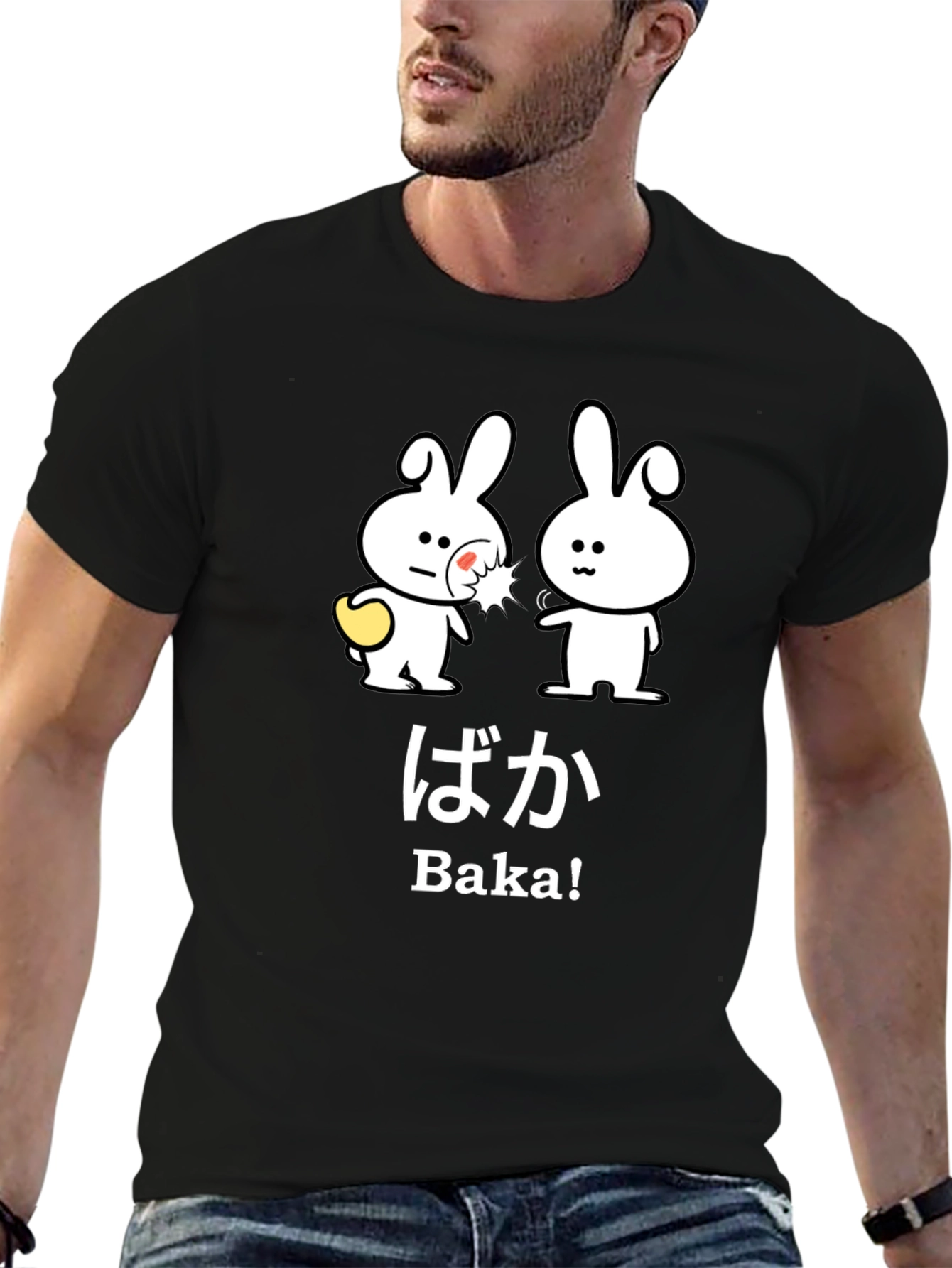 Baka Funny Bunny Graphic T-Shirt