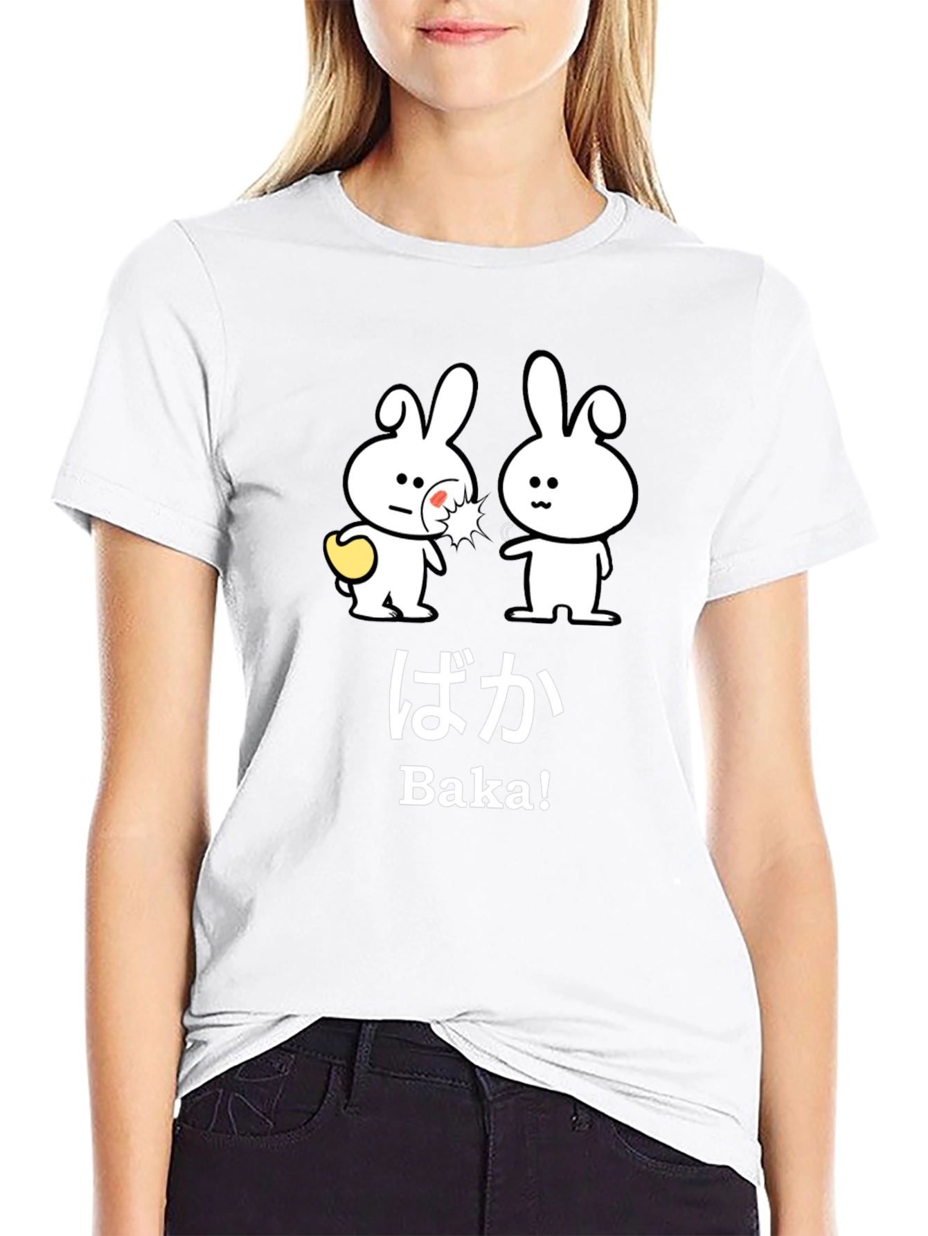 Baka Funny Bunny Graphic T-Shirt