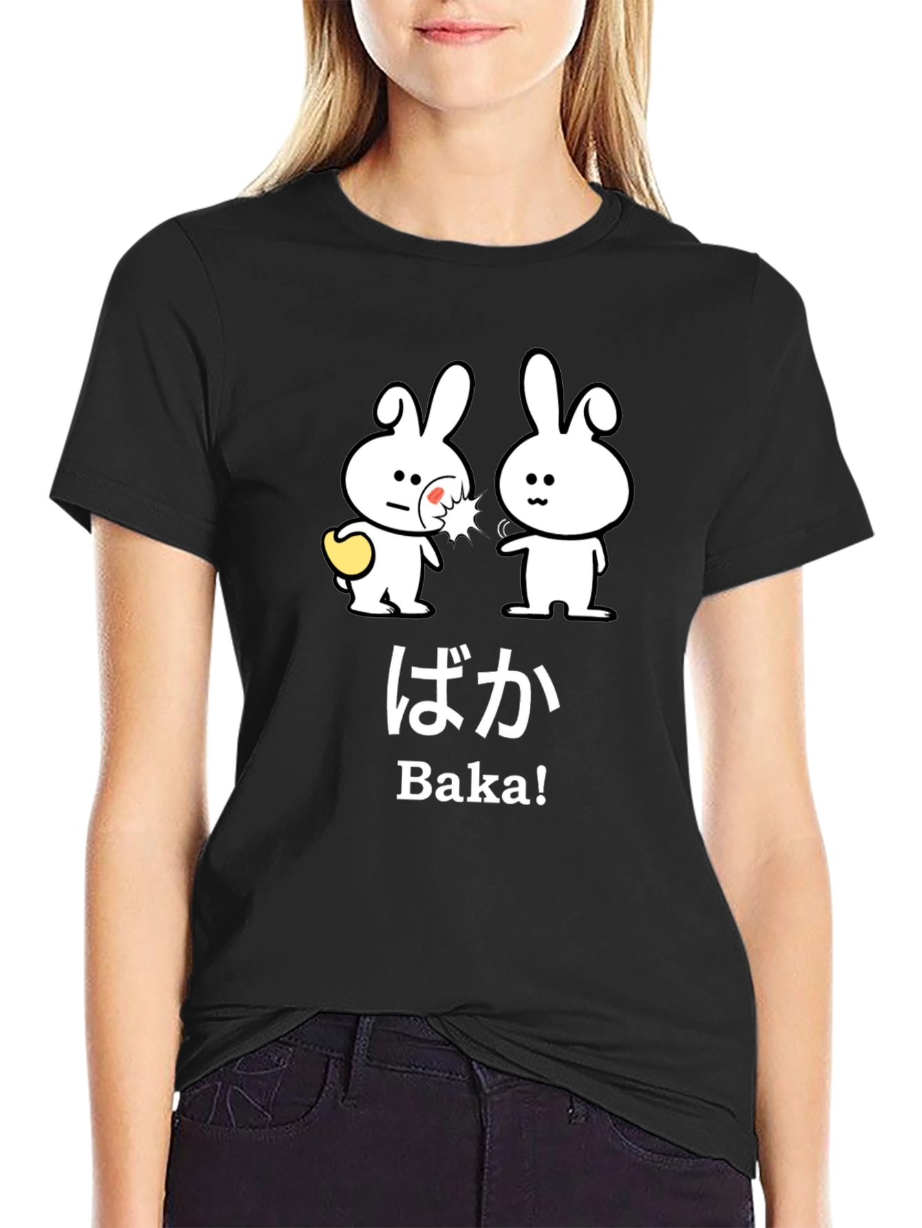 Baka Funny Bunny Graphic T-Shirt