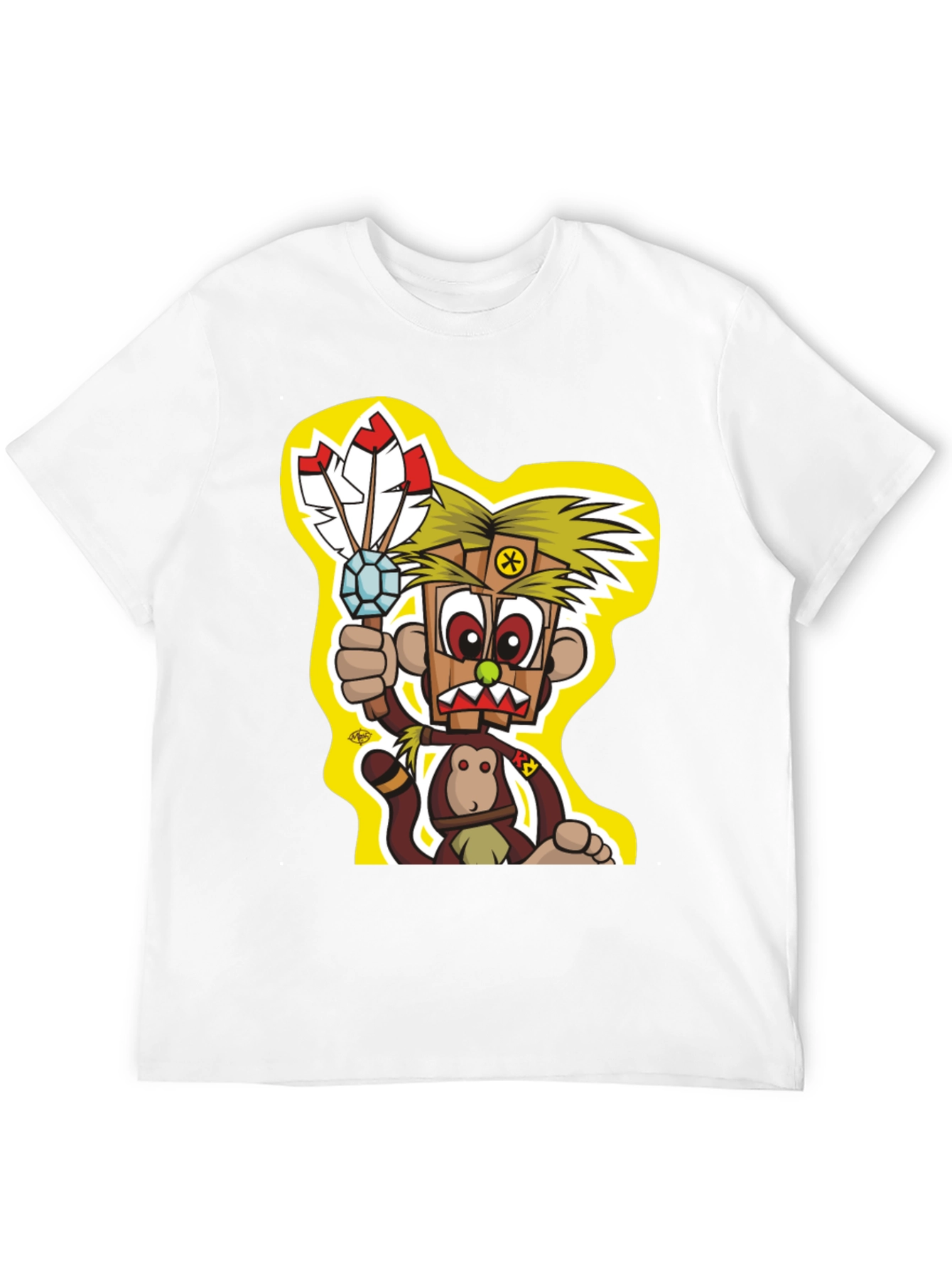 Cartoon Monkey T-Shirt - Black Graphic Tee