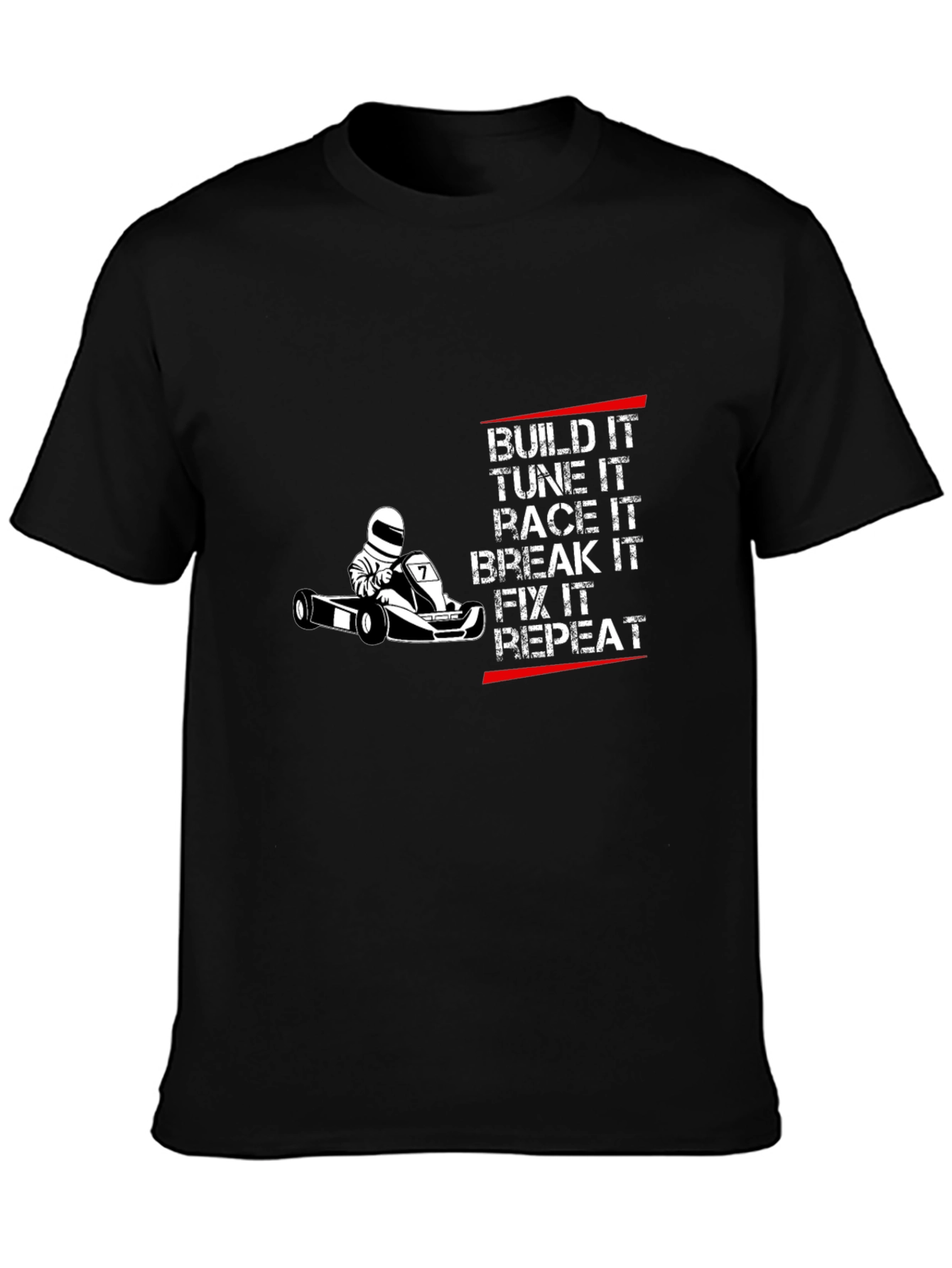 Build Race Repeat Black Graphic T-Shirt